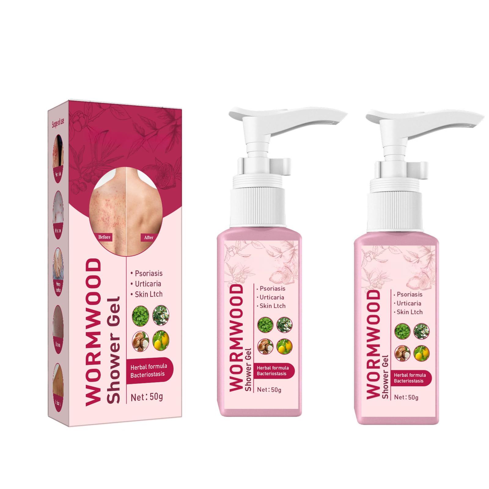 Wormwood Shower Gel - Refreshing & Soothing Body Wash for Healthy Skin | Natural Scented Formula | 2 Pack | Perfect for Post-Workout, Spa Days & Sensitive Skin Care