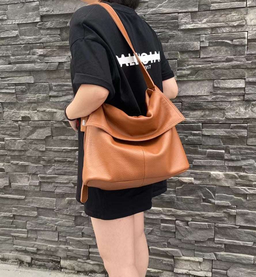 Premium Large Capacity Italian Leather Crossbody Bag for Women - Stylish & Durable Everyday Shoulder Purse for Work, Travel & Shopping
