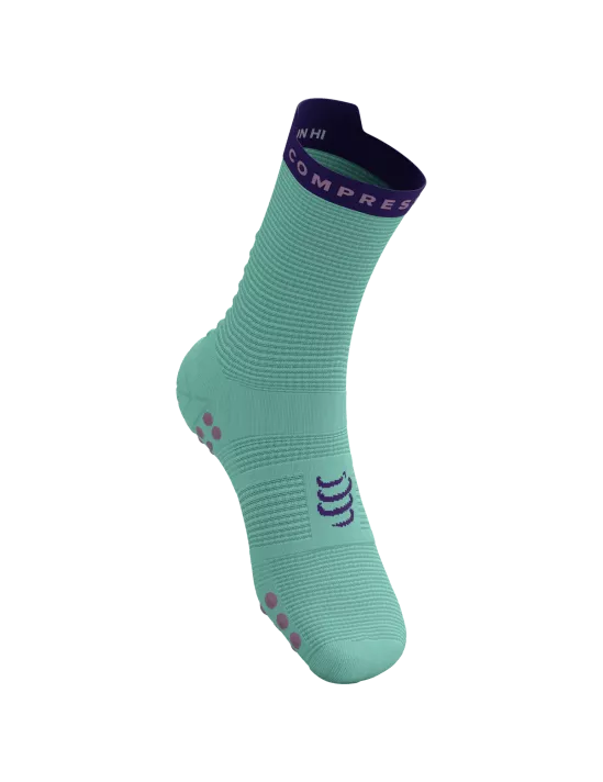 Compressport Unisex Pro Racing Socks v4.0 - High Performance Running Socks for Men & Women - Breathable & Supportive - Shell Blue/Purple - Ideal for Marathon, Trail Running & Athletic Training