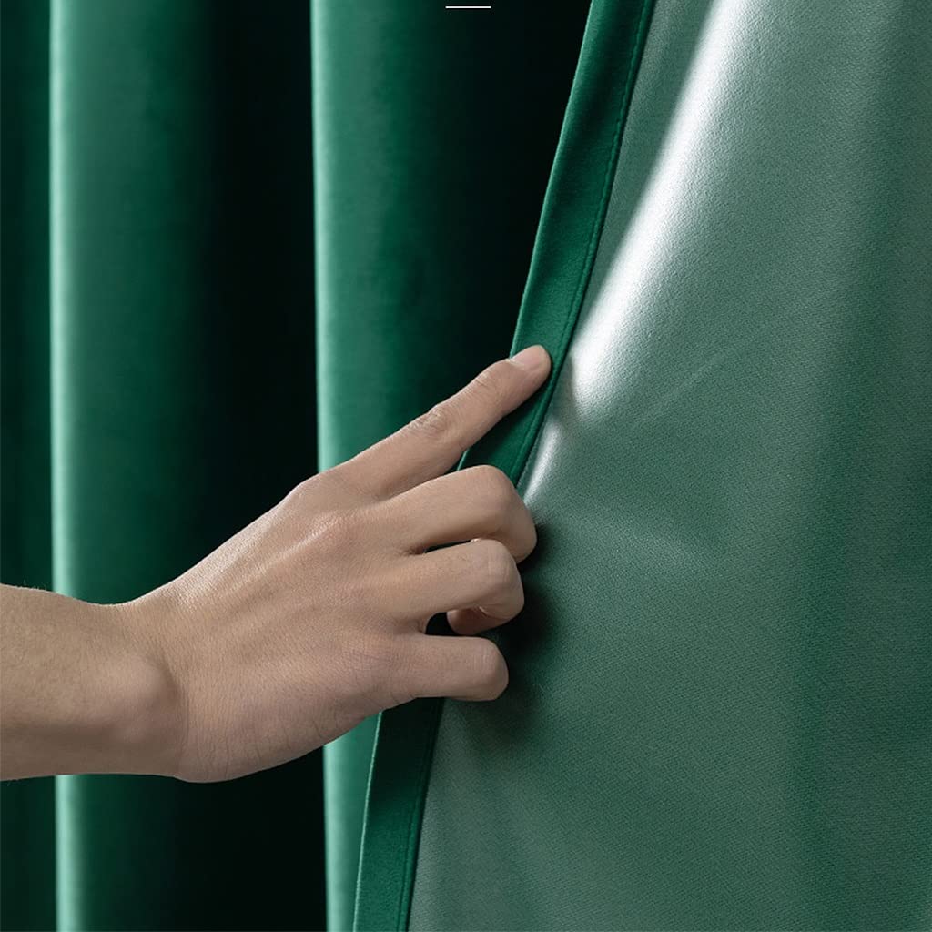Premium Heavy Duty Velvet Green Shower Curtain - 78x78 Inch Luxury Bathroom Decor with Rust-Proof Metal Grommets & Gold Hooks - Waterproof Thick Fabric Bath Curtain Liner for Elegant Spa-Like Shower Experience