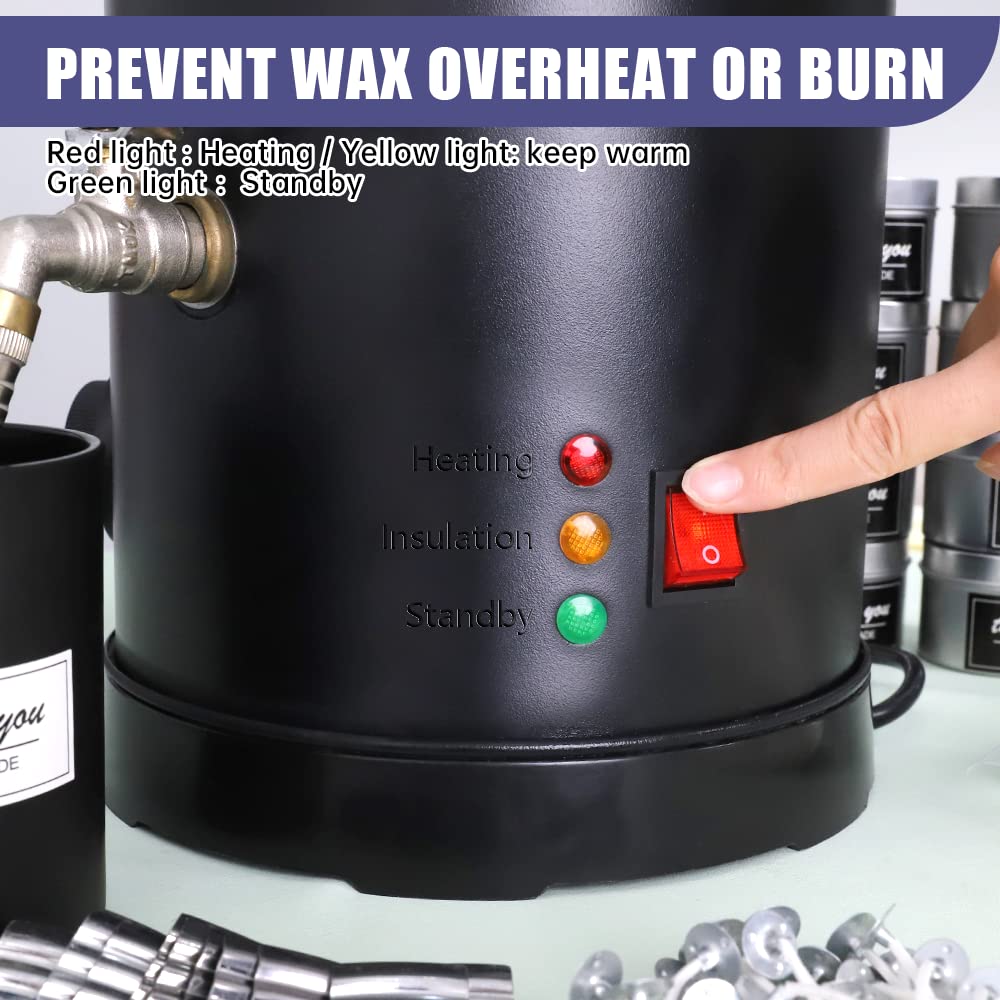 TOAUTO 10Lbs Electric Wax Melter for Candle Making - Fast Heating Wax Melting Pot with Precision Temperature Control, No-Drip Spout & Easy Clean - Perfect for DIY Candles, Wax Sealing, and Aromatherapy at Home