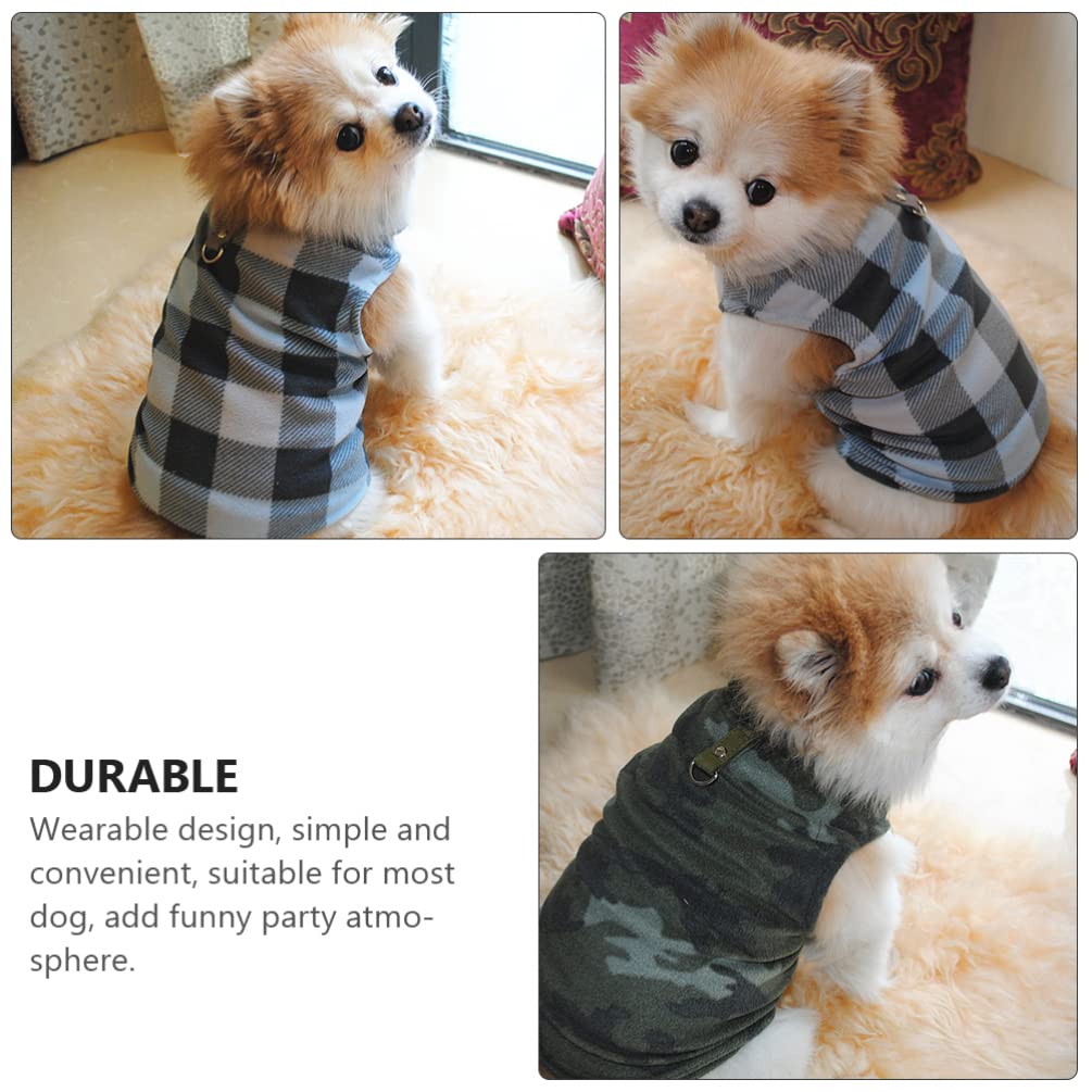 POPETPOP 4pcs Warm Dog Coats - Fleece Winter Vest for Small Pets - Christmas Costume & Outdoor Wear