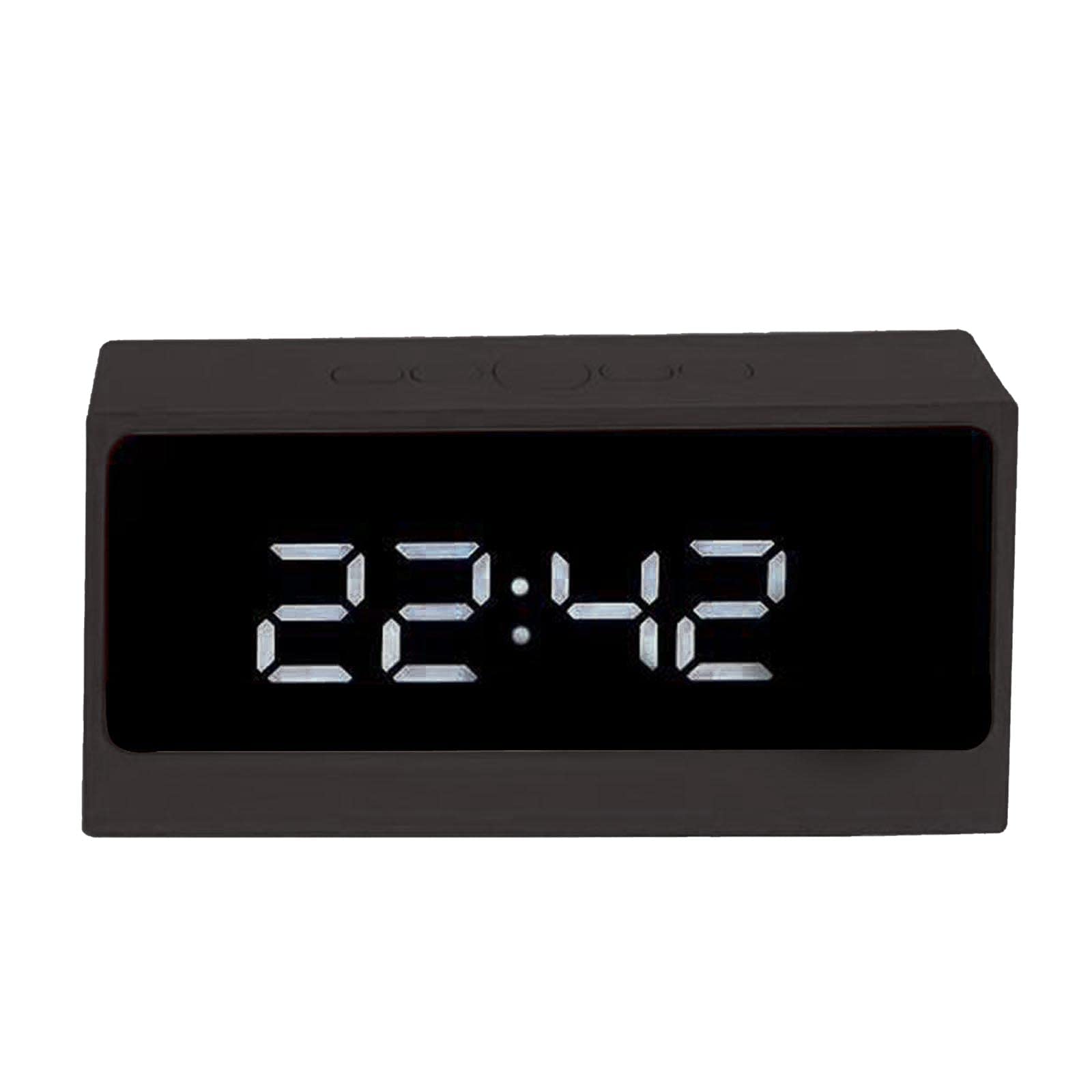 SunshineFace Digital Alarm Clock with Calendar, Thermometer, and Mirror - LED Display for Bedroom, Living Room, Office | Perfect for Home, Travel, and Gifts