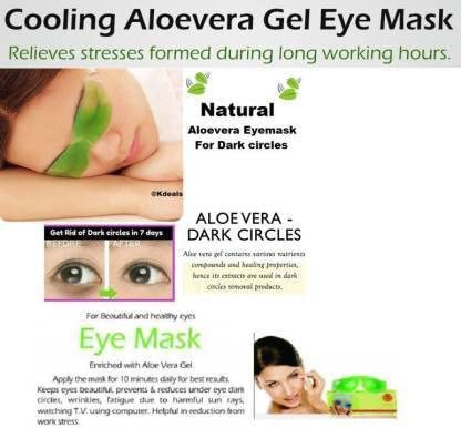 PVA 1 Aloe Vera Gel Eye Mask for Dark Circles & Puffiness - Hydrating & Cooling Under Eye Patches for Spa, Travel & Self Care