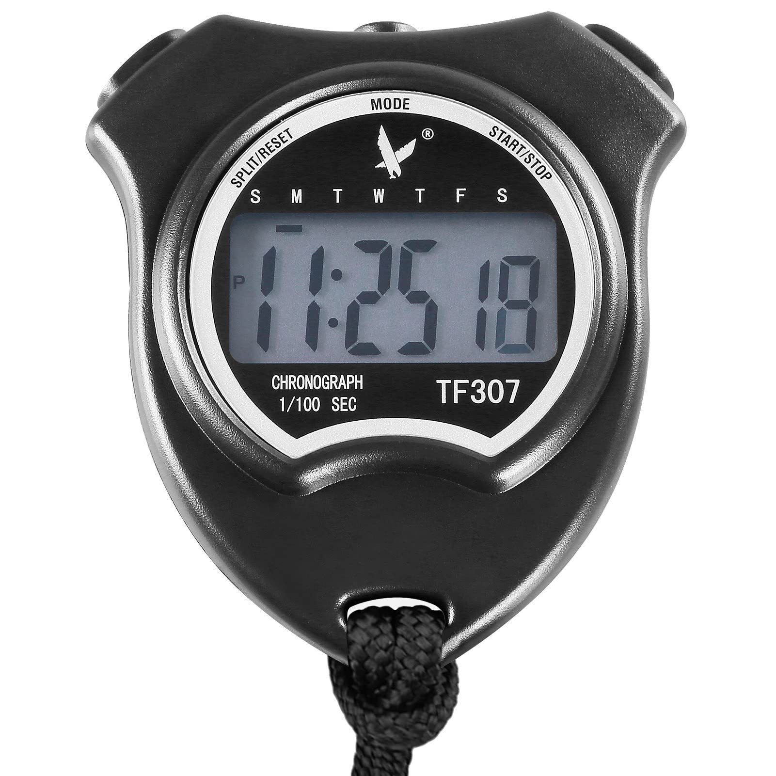 Digital Stopwatch with Single Row 2 Memory, Time & Date Display - Sports Timer for Track & Field, Swimming, Coaching, and Fitness Training