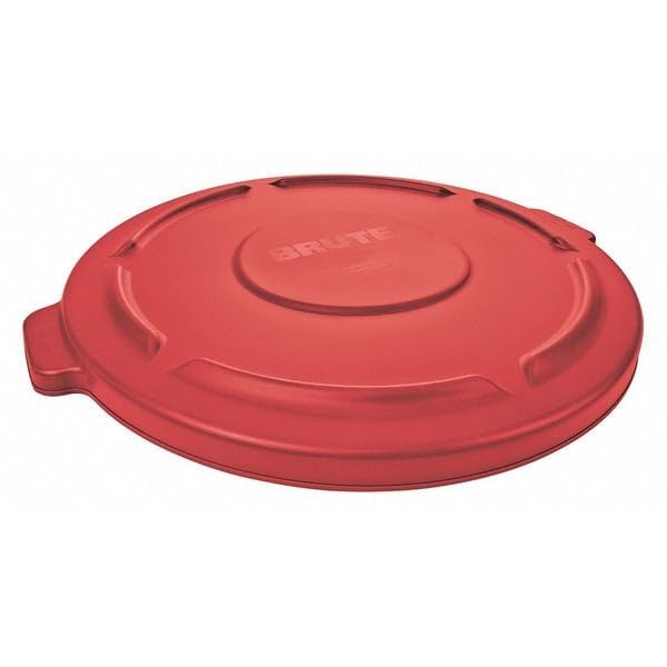 Red Snap-On Flat Trash Can Lid - Durable & Secure for Kitchen, Bathroom, Office Waste Bins