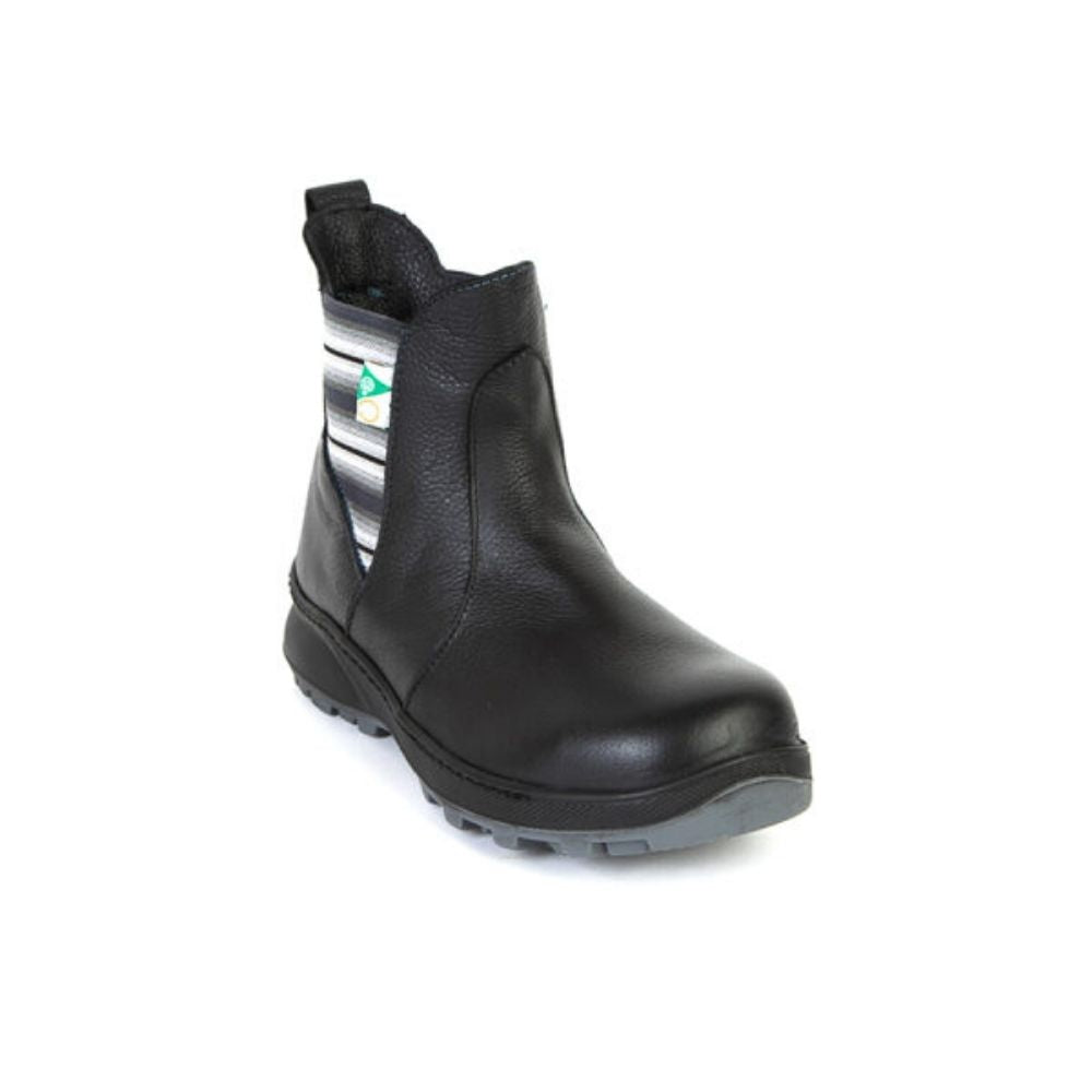 Feather Paris Women's Slip-On Steel Toe Safety Work Boots - Black | OSHA Compliant Non-Slip Shoes for Construction, Warehouse & Industrial Work