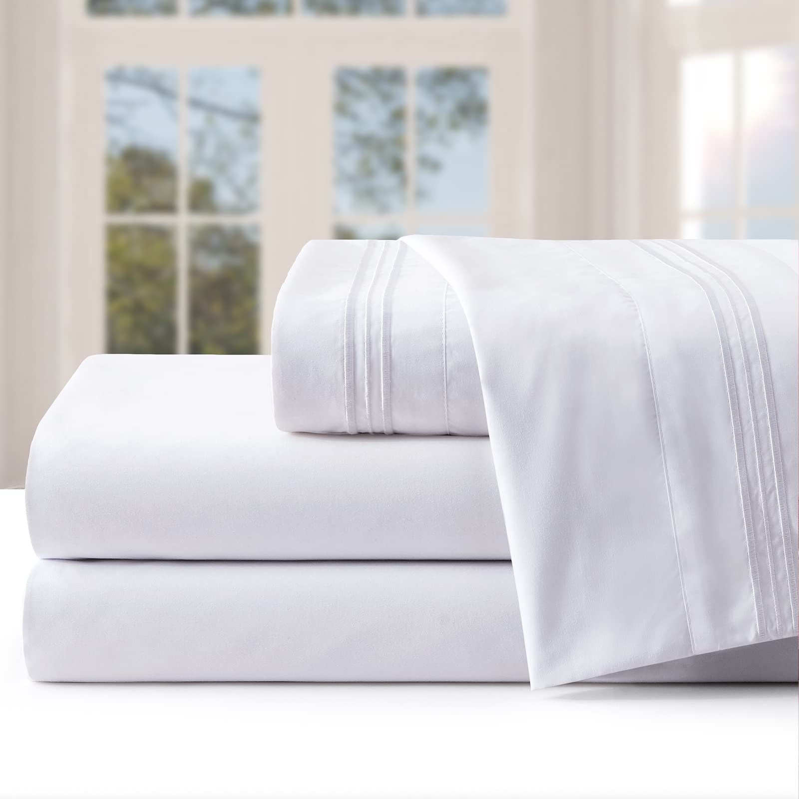 Manyshofu 1800 Thread Count King Size Sheets Set - Ultra Soft Hotel Luxury 16 Inch Deep Pocket Bedding - 4 Piece Microfiber Sheet Set with Pillowcases for 10-16