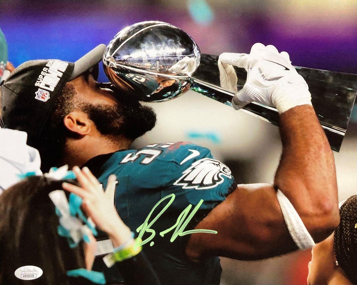 Brandon Graham Autographed 11x14 Philadelphia Eagles Super Bowl 52 Championship Trophy Photo with JSA Certificate - Perfect for Eagles Fans, Sports Memorabilia Collectors, and Man Cave Decor