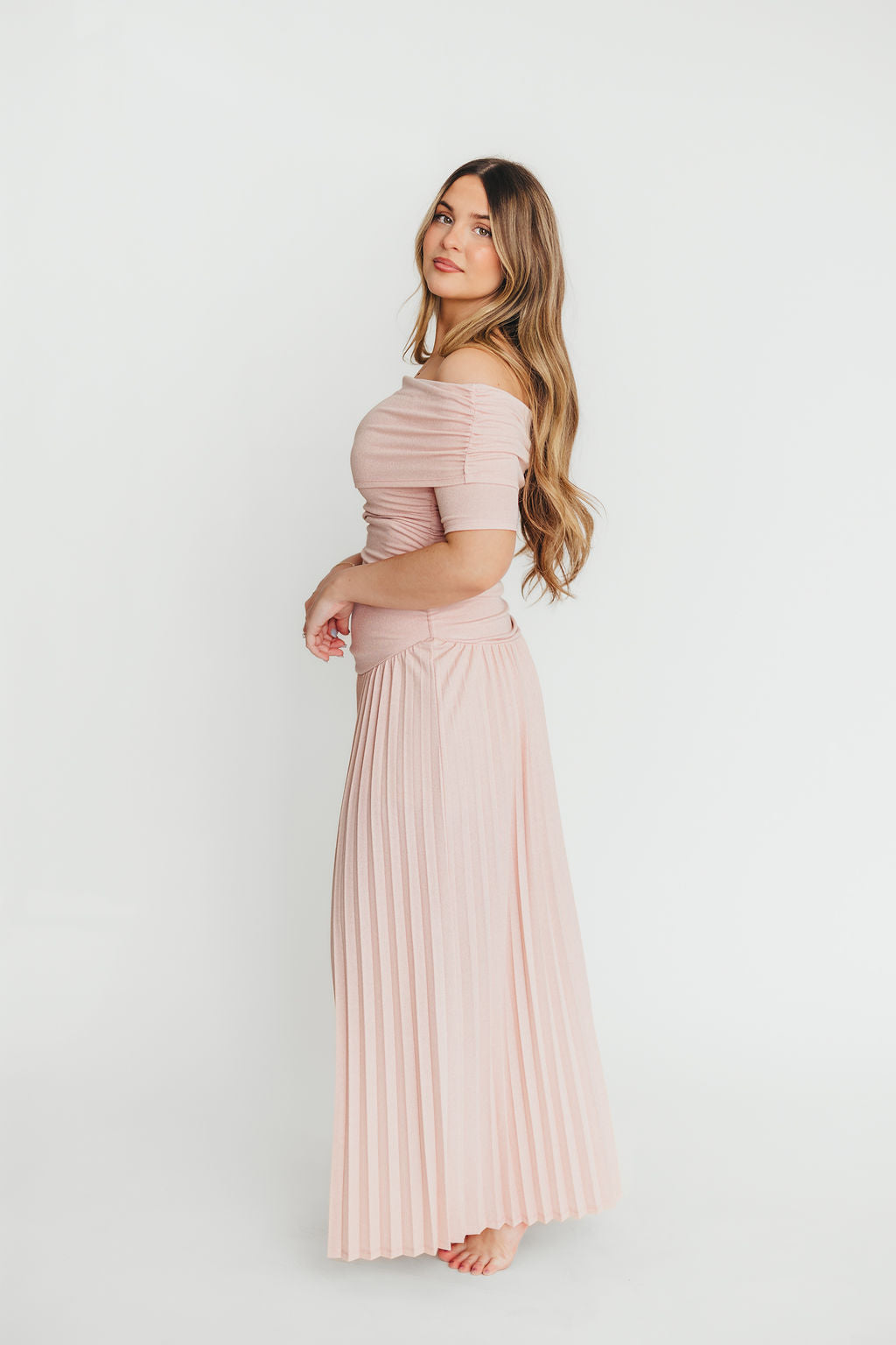 Lennox Maxi Dress for Women - Elegant Dusty Pink Flowy Long Dress for Summer, Beach, Wedding & Special Occasions