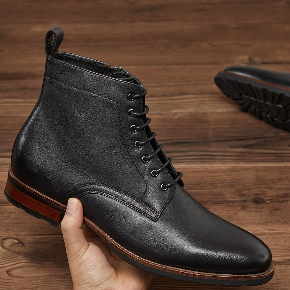 Dockorio Men's Chukka Dress Boots - Classic Oxford Style Leather Boots for Business Casual & Formal Wear | Comfortable & Stylish Footwear for Office, Parties & Special Occasions