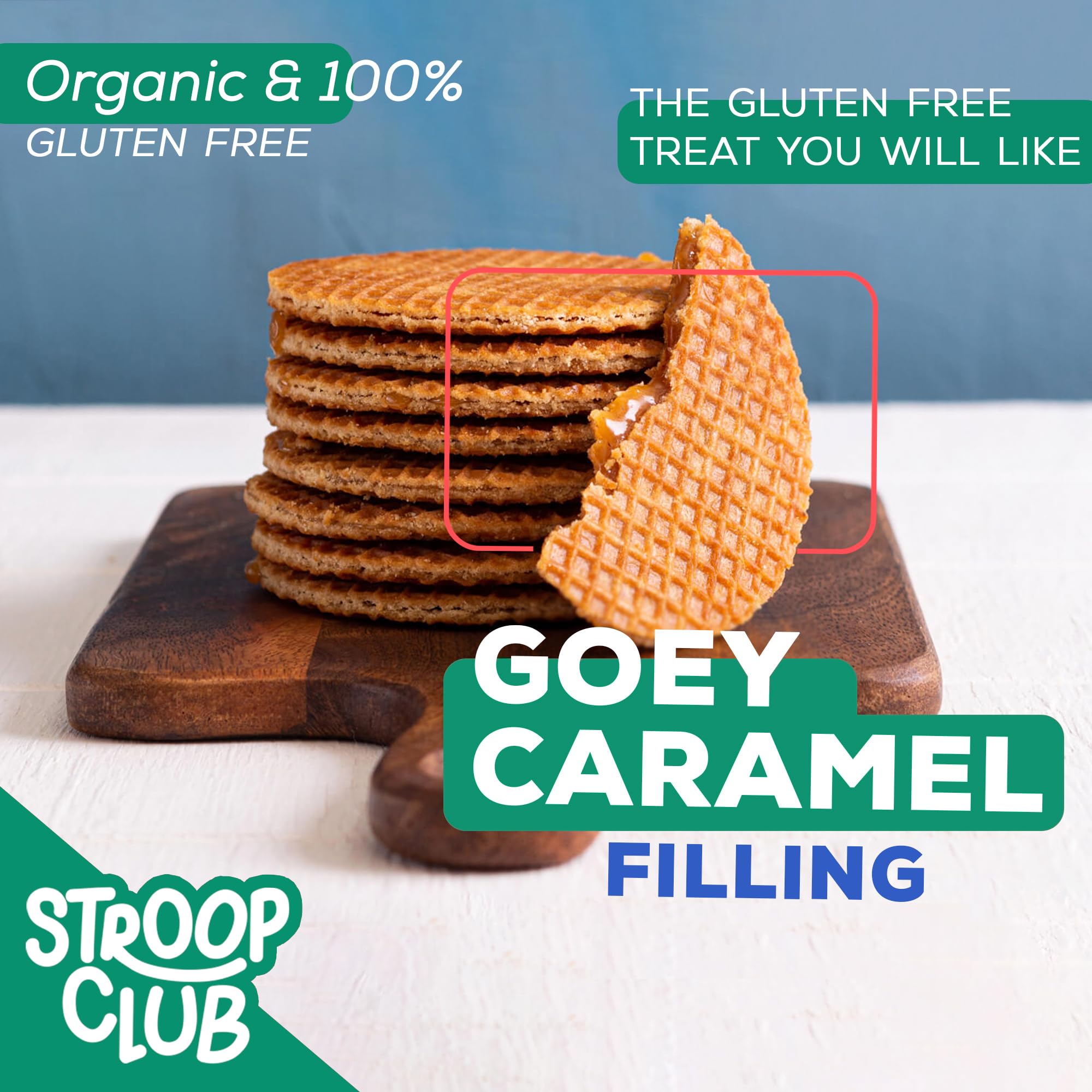 Gluten Free Dutch Caramel Stroopwafels - Organic Original Stroopwafel Cookies (12 Pack of 2, 24 Waffles) | Perfect for Coffee Pairing, Gifts & Snacking