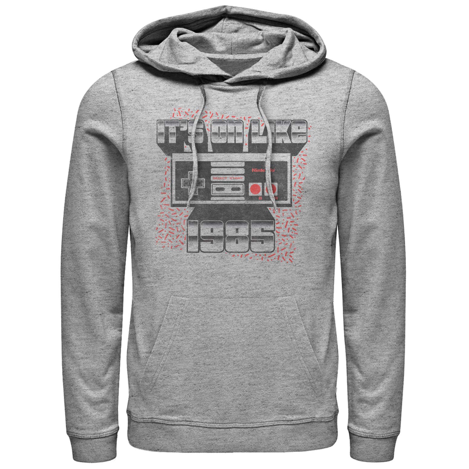 Vintage Nintendo NES Controller Hoodie for Men - Retro 1985 Style Pullover Sweatshirt - Perfect for Gaming Enthusiasts & 80s Nostalgia Fans