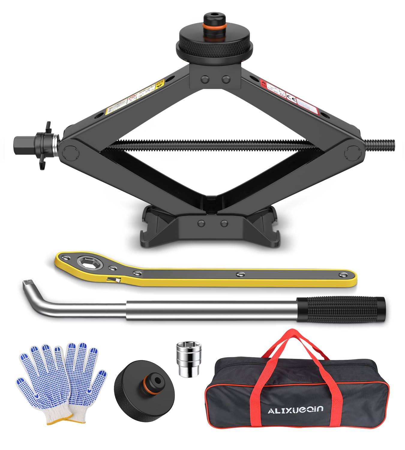 2.5 Ton Tesla Car Jack Kit - Heavy Duty Scissor Jack for Tesla Model Y, Model 3, Model S & Model X | Includes 2 Tesla-Specific Jack Pads | Perfect for Tire Changes, Emergency Roadside Repairs & Vehicle Maintenance