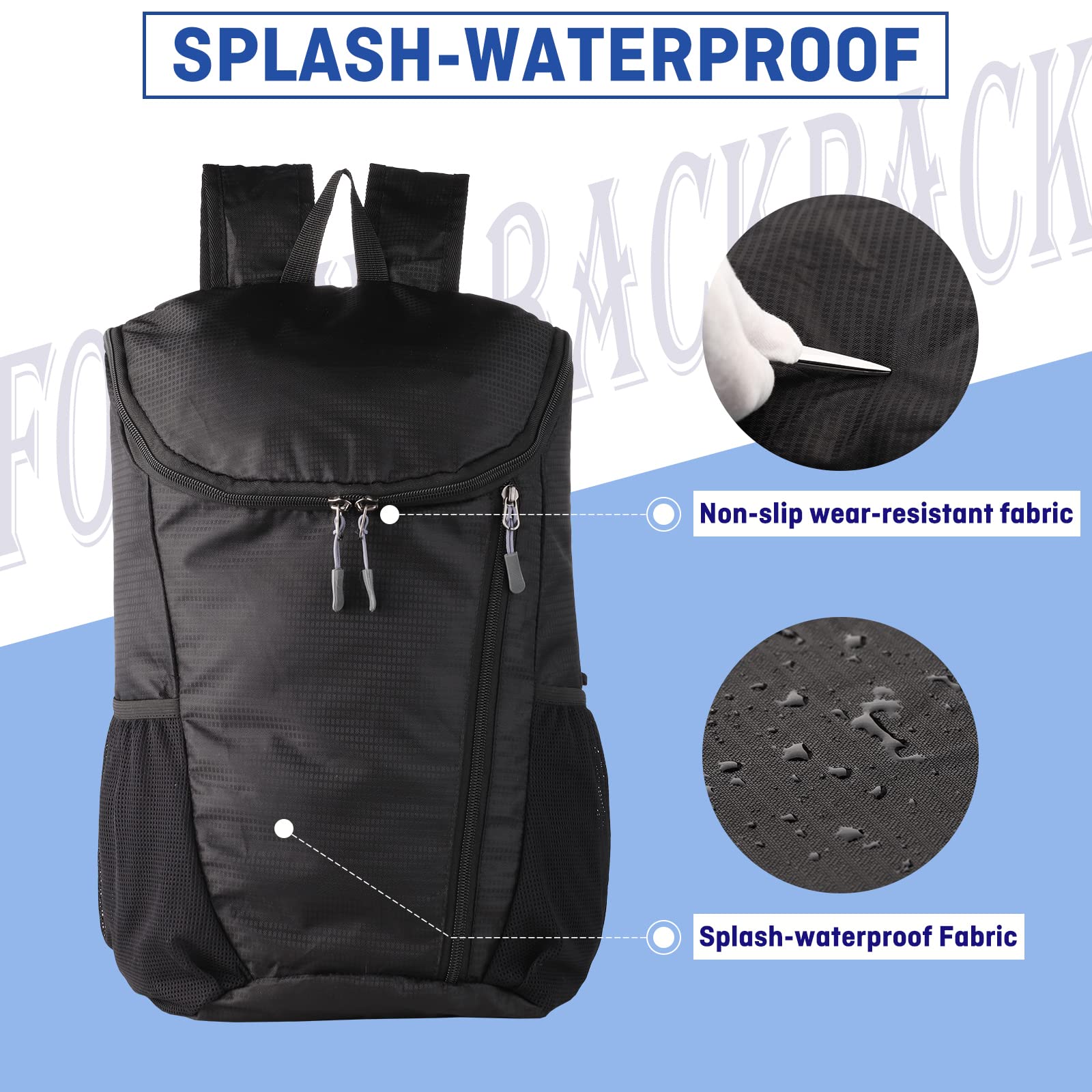 DOVO Lightweight Waterproof Hiking Backpack - Foldable & Packable Daypack for Outdoor Travel, Camping, Hiking (Lake Blue) | Perfect for Day Trips, Commuting & Adventure Gear