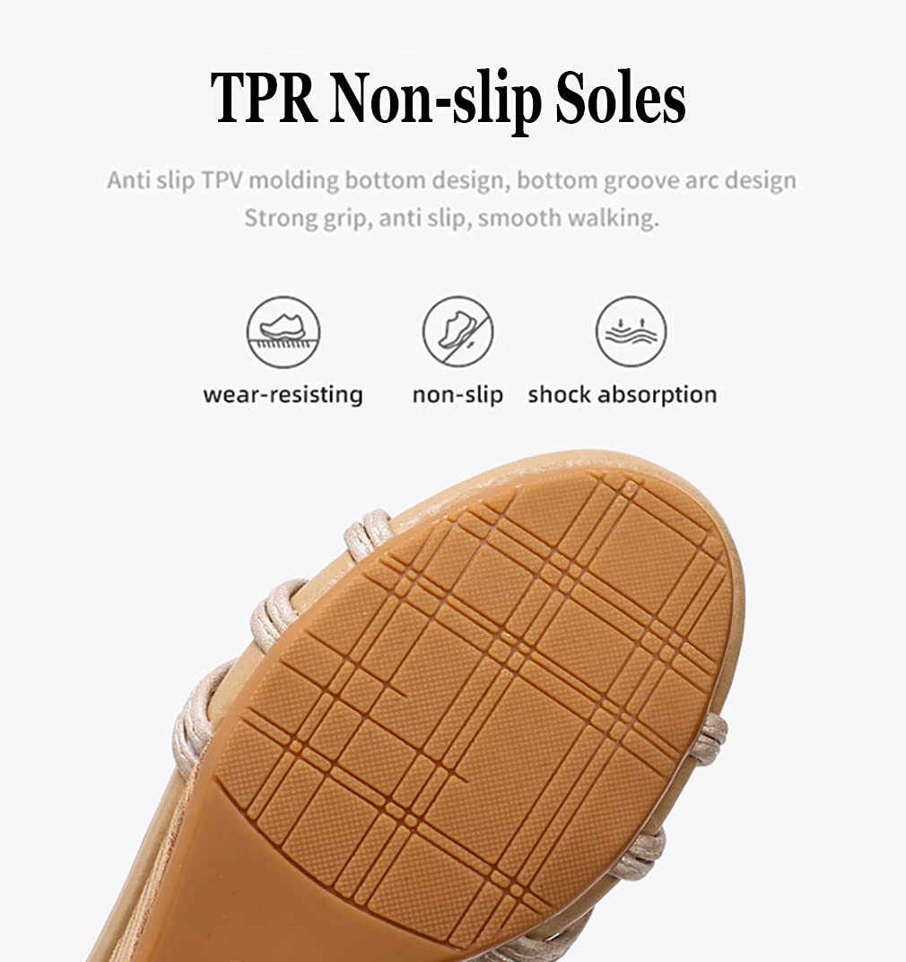 FRALOSHA Women's Open Toe Wedge Sandals - Breathable Roman High Heel Summer Casual Shoes for Beach, Vacation & Outdoor Walking