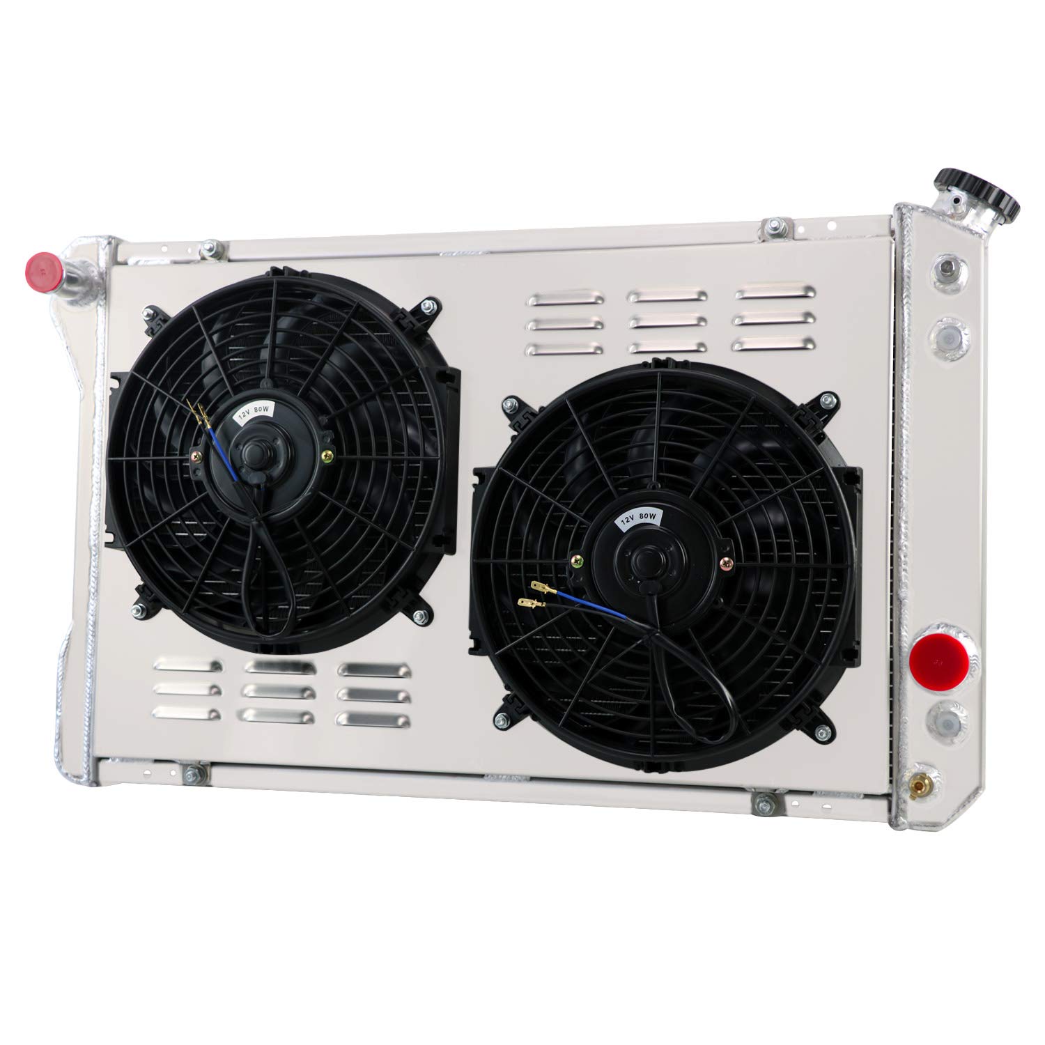 ALLOYWORKS 4-Row Core All-Aluminum Radiator with Dual 12
