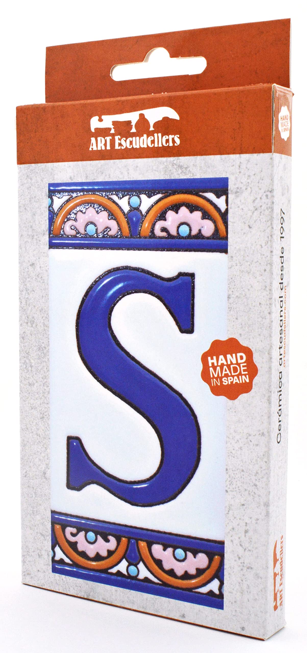 6 Inch Hand Painted House Letter Tiles - Custom Address Signs, Names & Numbers for Home Decor - ARCO GRANDE Design 5.86