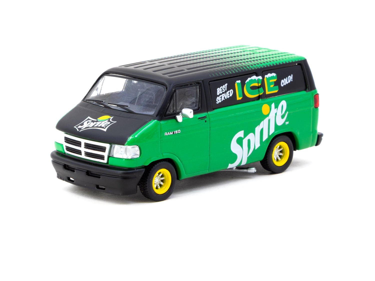 Tarmac Works 1/64 Scale Dodge Van Sprite Delivery Van Diecast Model Car - Collectible Miniature Vehicle for Display & Racing Scenes