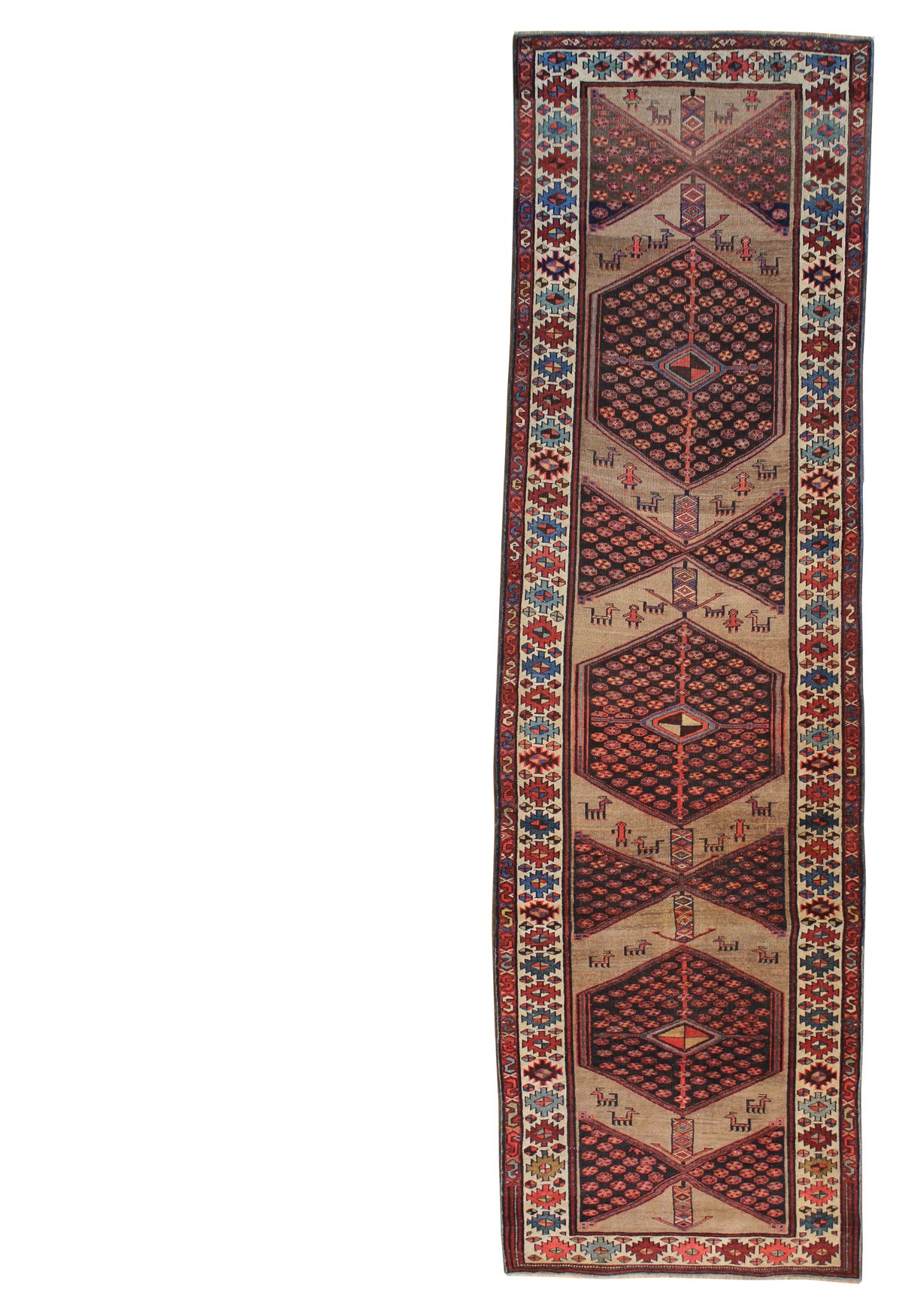 Antique Kurd Bijar Handwoven Tribal Rug - Vintage Persian Carpet, Traditional Oriental Floor Decor for Living Room & Bedroom - JF5762