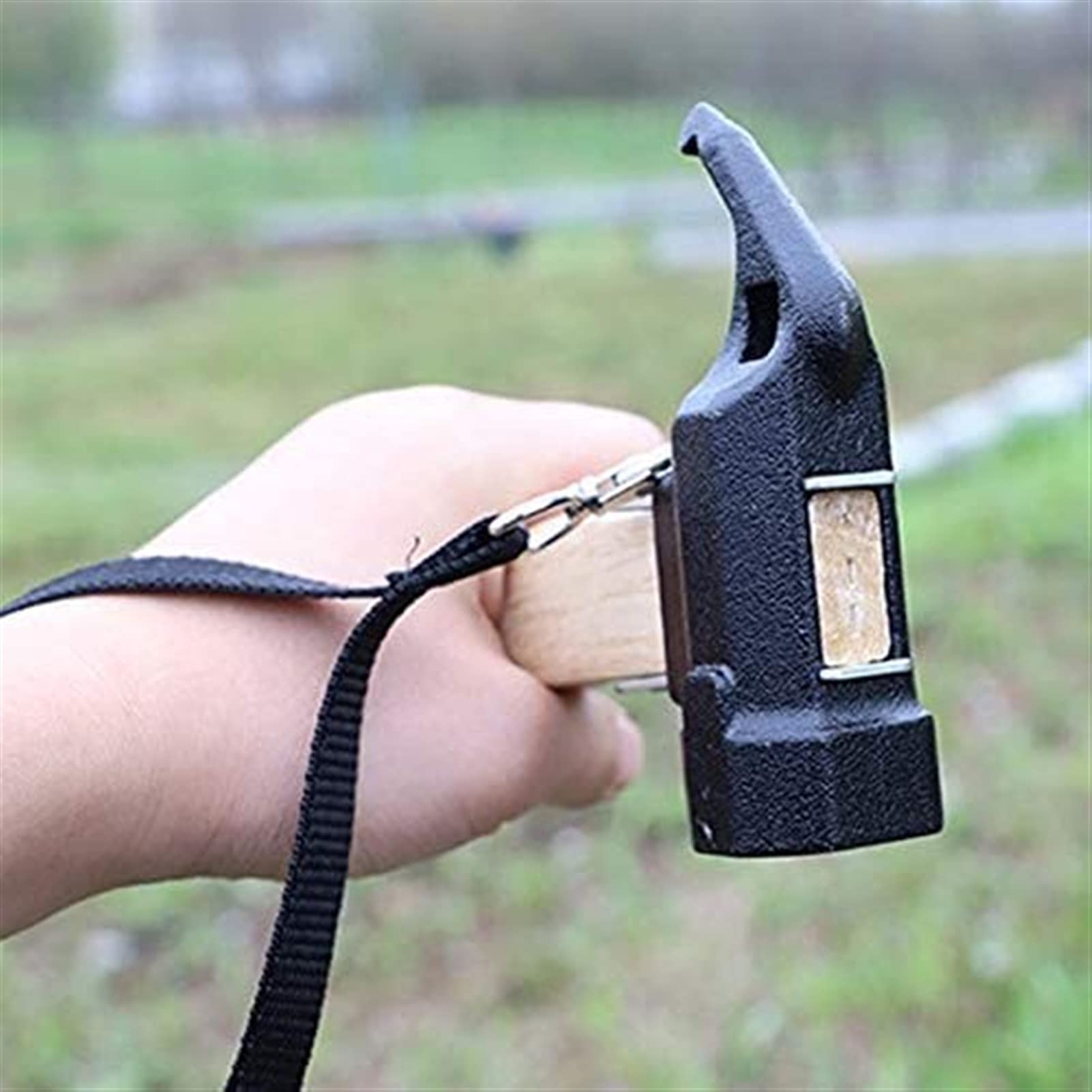 Outdoor Camping Hammer - Durable Copper Hammer with Wooden Handle for Tent Pegs, Tarp Nails & Outdoor Use - Perfect for Camping, Hiking & Backyard Setup