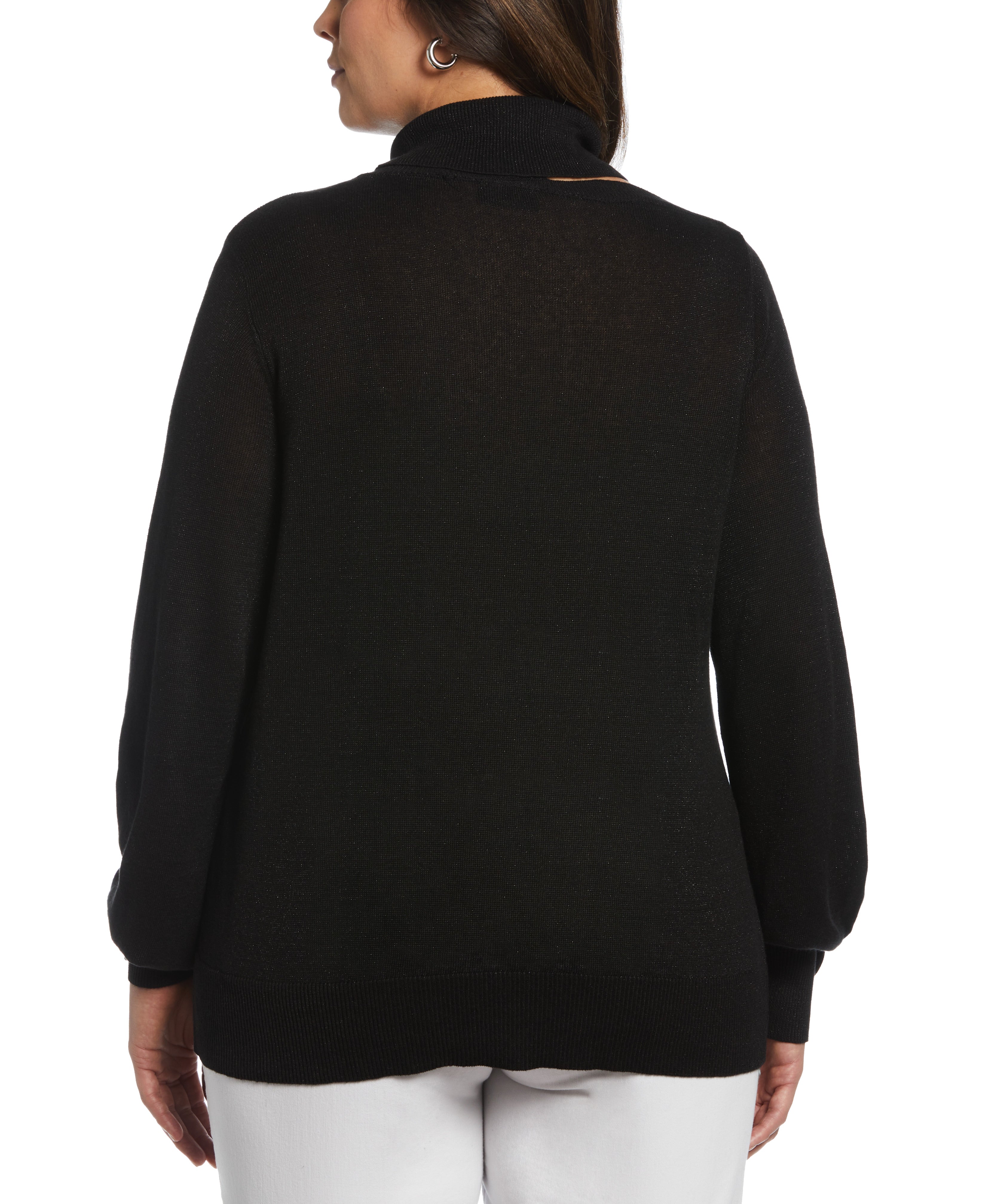 Stylish Rib Trim Cut Out Sweater for Women | Trendy Knit Pullover | Perfect for Fall Layering & Casual Outings