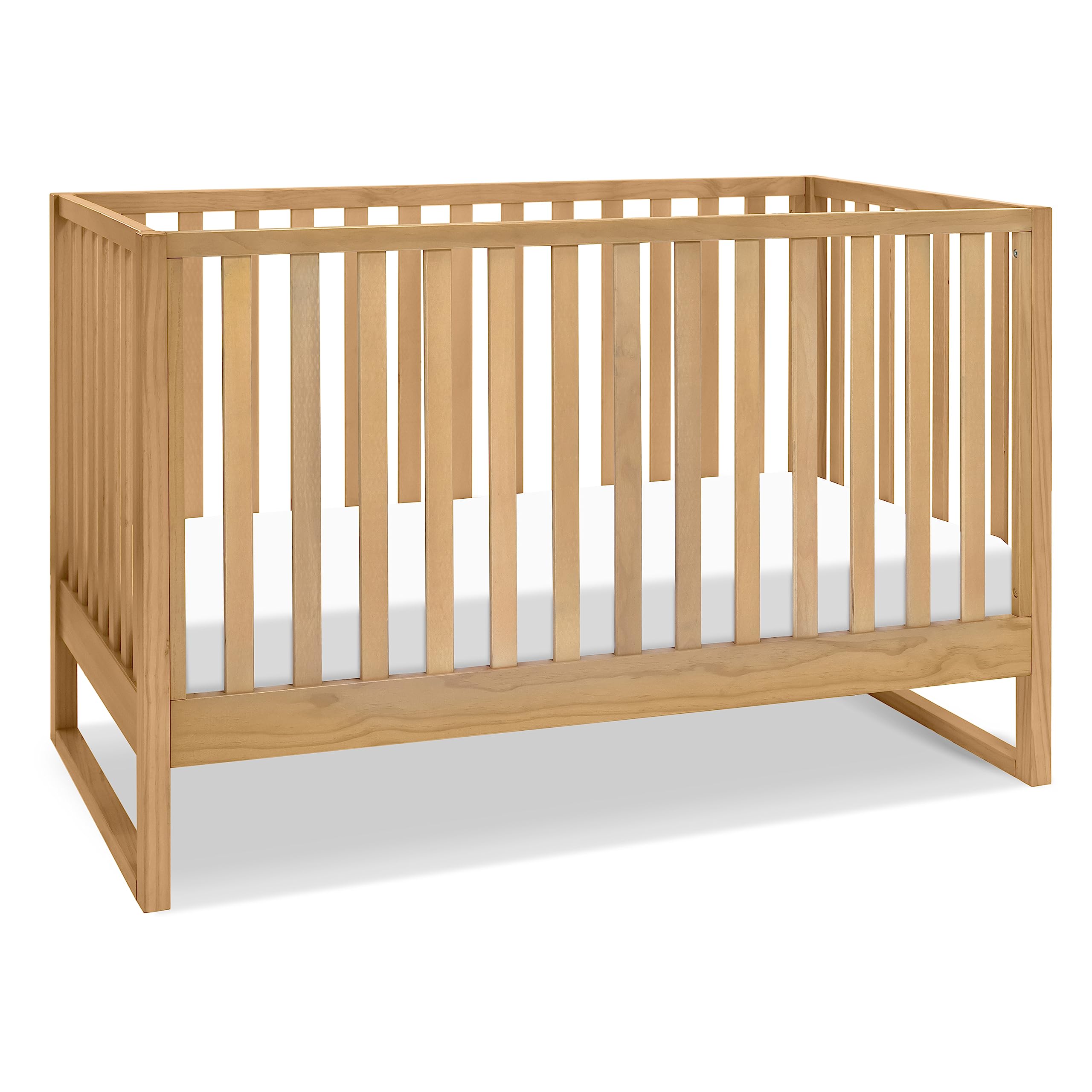 daVinci Hunter 3-in-1 Convertible Baby Crib to Toddler Bed & Daybed - GREENGUARD Gold Certified Non-Toxic Wood Crib - 4 Adjustable Heights, Easy Assembly - Honey Brown Finish for Nursery & Kids Room
