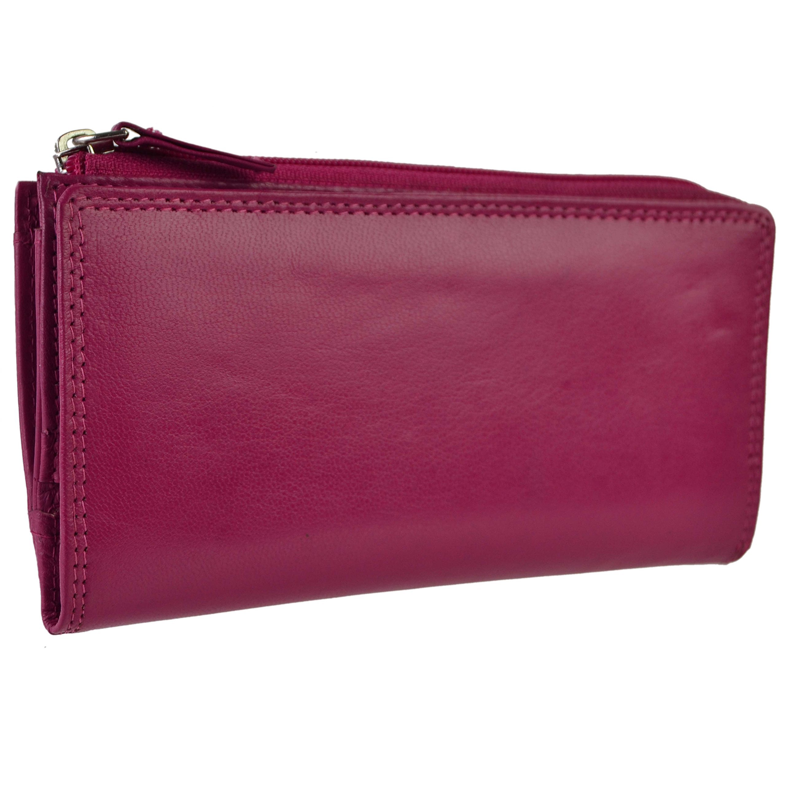 Women's Genuine Leather Long Wallet with Coin Pocket - 6 Stylish Colors for Everyday Use, Travel & Shopping