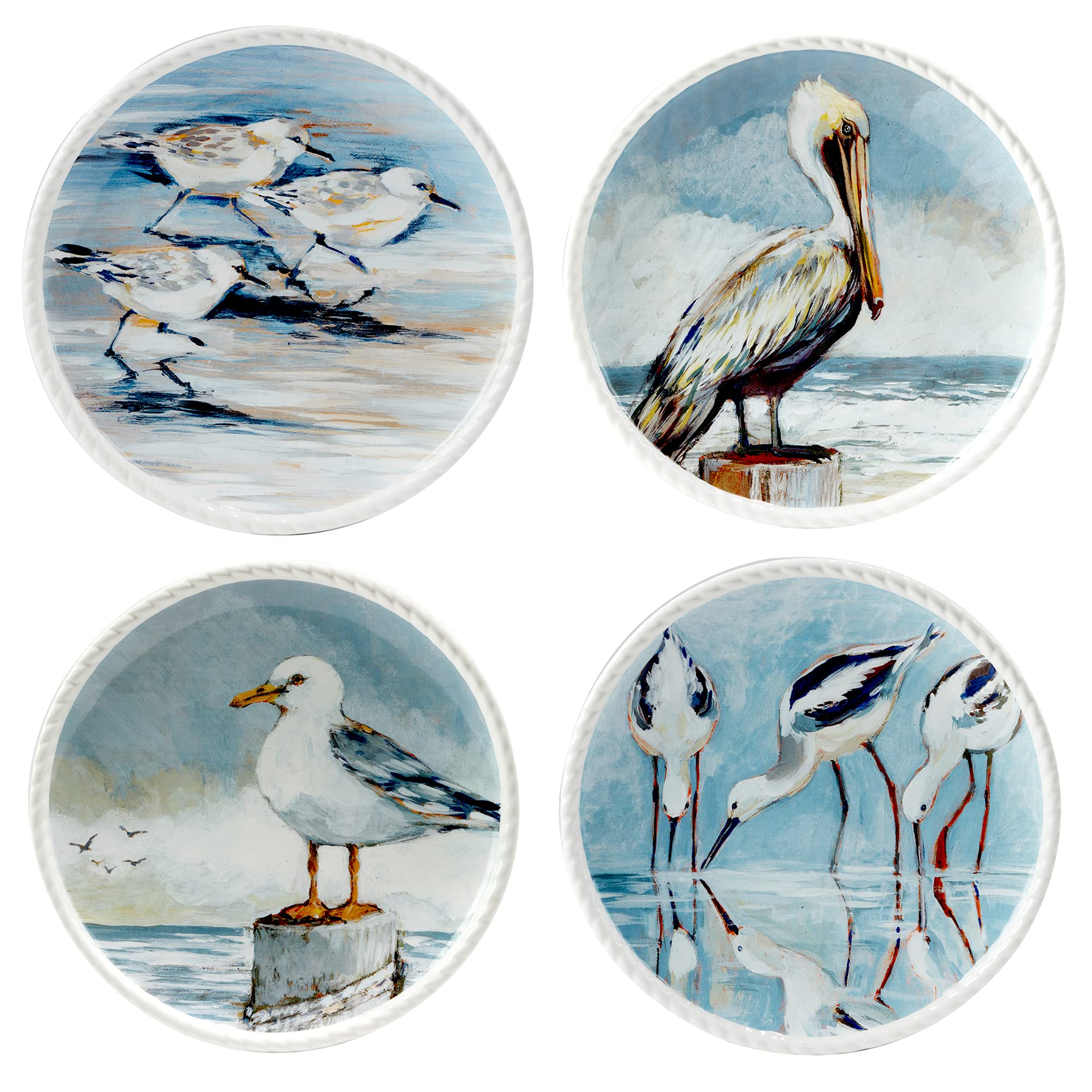 Certified International Shorebirds 16-Piece Dinnerware Set - Service for 4 - Multicolor Plates, Bowls & Mugs - Elegant Dinnerware for Family Meals, Holiday Gatherings & Restaurant Use