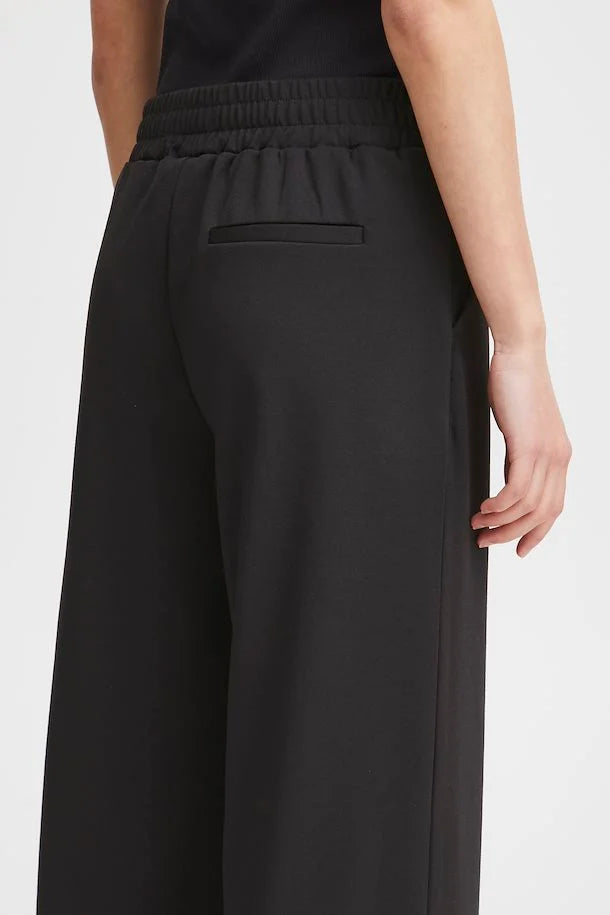 Kate Women's Wide Leg Trousers - High Waisted Flowy Pants for Work & Casual Wear - Black (Office, Travel, Everyday Outfits)