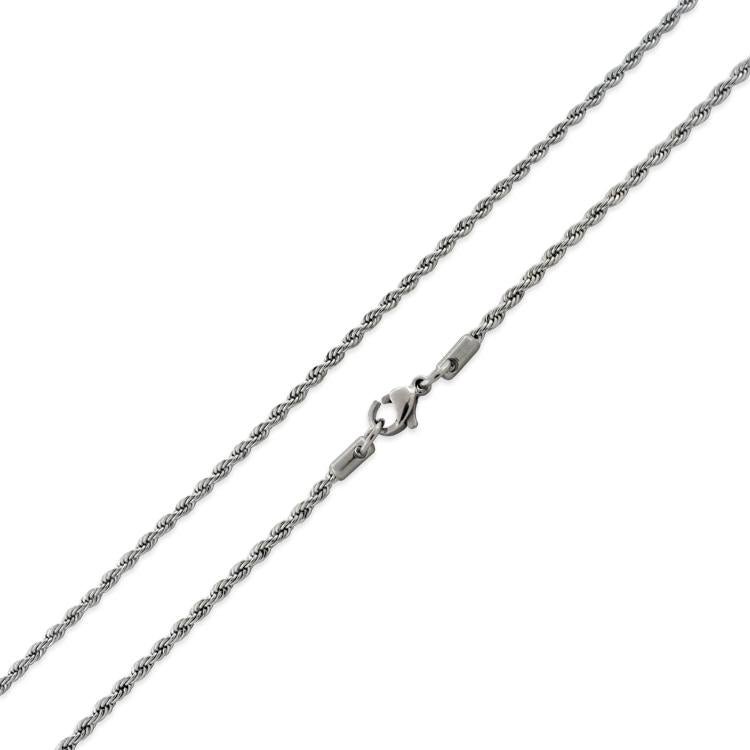 2.5mm Stainless Steel Rope Chain Necklace for Men & Women - Durable Unisex Jewelry Gift for Everyday Wear, Parties & Special Occasions