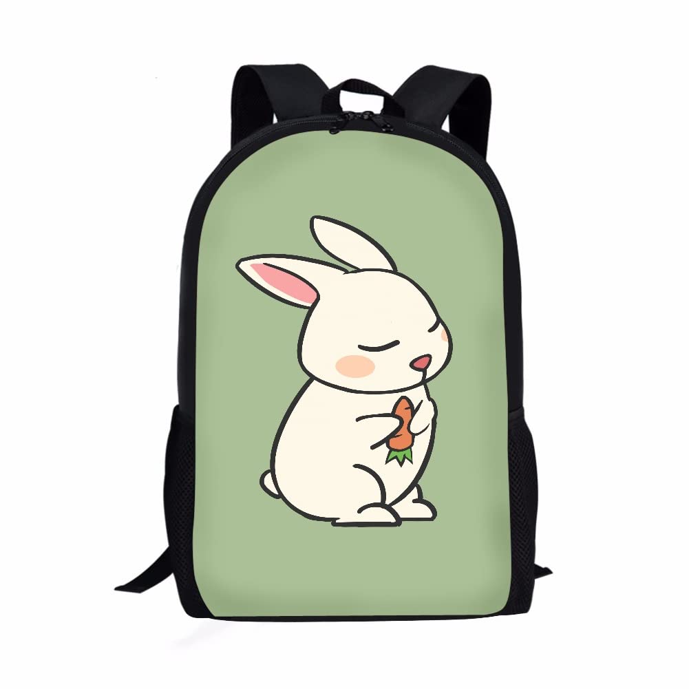 Xhuibop Cute Rabbit Girls Backpack for Middle School - Durable Bookbag with Water Bottle Holder, Personalized Kids Backpack for Elementary Students - Perfect for School, Travel & Daily Use