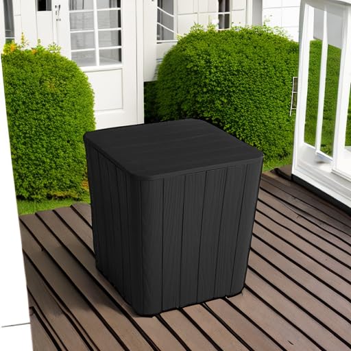 YITAHOME 11.5 Gallon Outdoor Side Table with Storage - Small End Table for Coffee, Patio Decor - Perfect for Living Room, Garden & Balcony (Black)