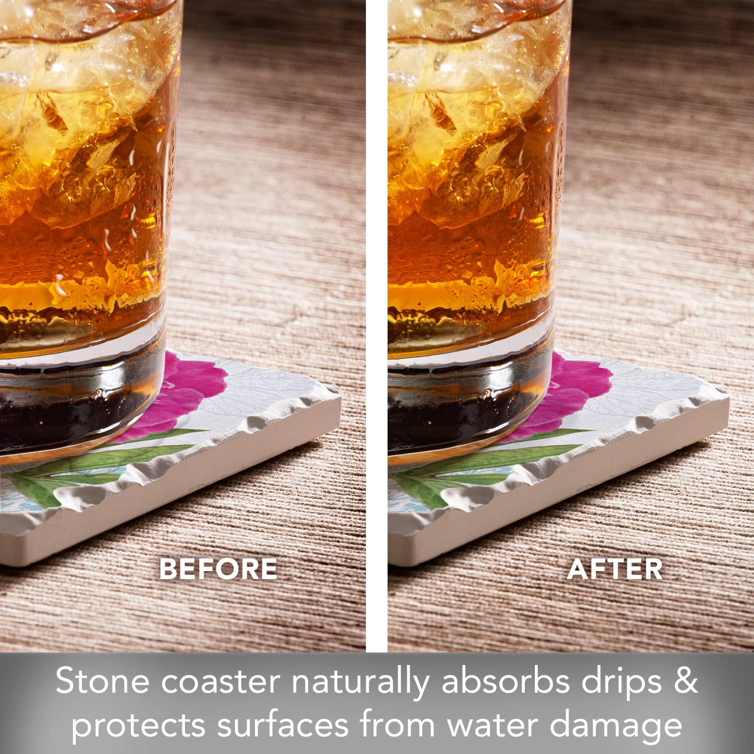 Thirstystone Botanical Peony Single Tumbled Tile Coaster 4