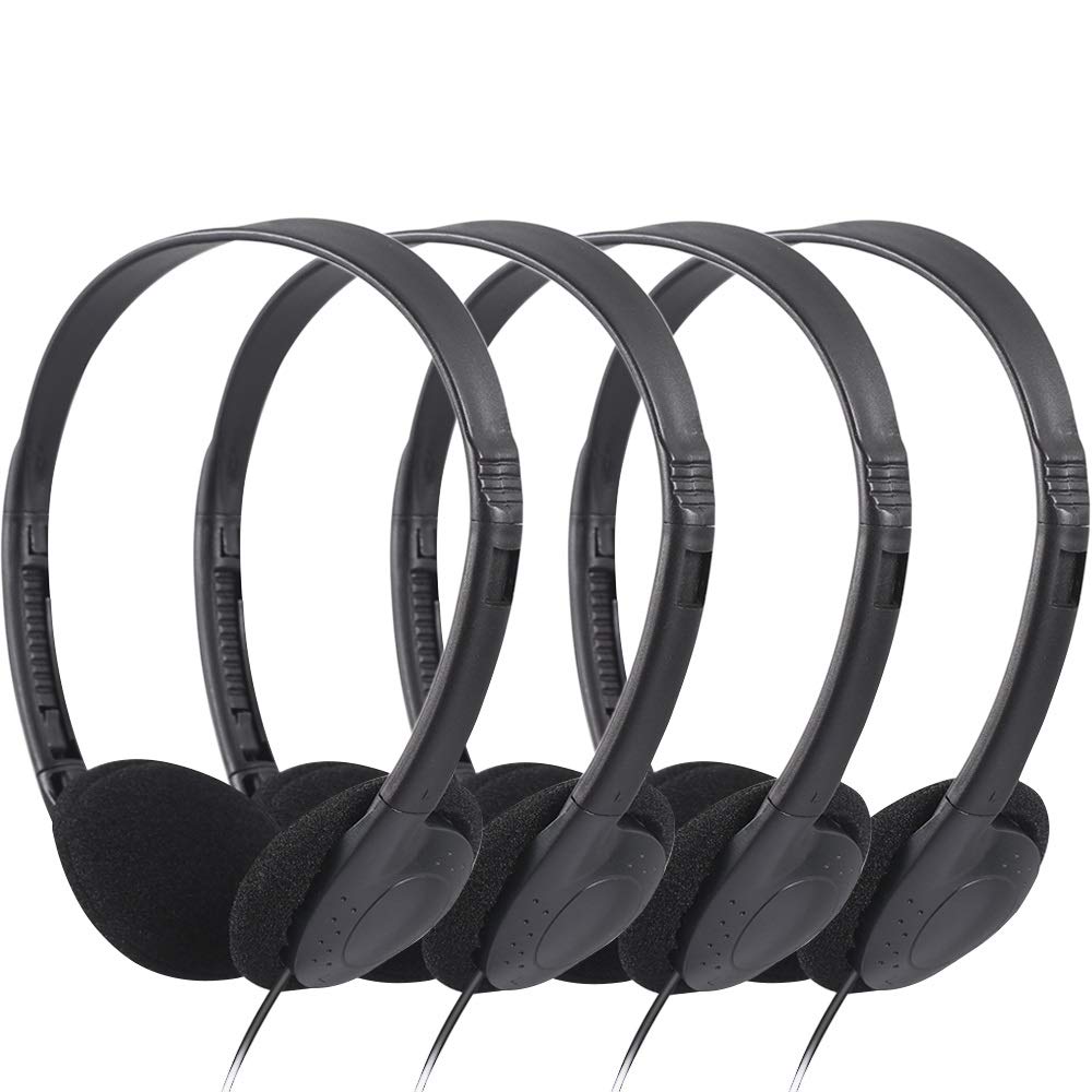 Bulk 100 Pack CN-Outlet School Headphones for Kids - Durable Classroom Headphones Compatible with iPad, Chromebook, Kindle & Computers (Black) - Perfect for Online Learning, Classroom Activities & Computer Labs