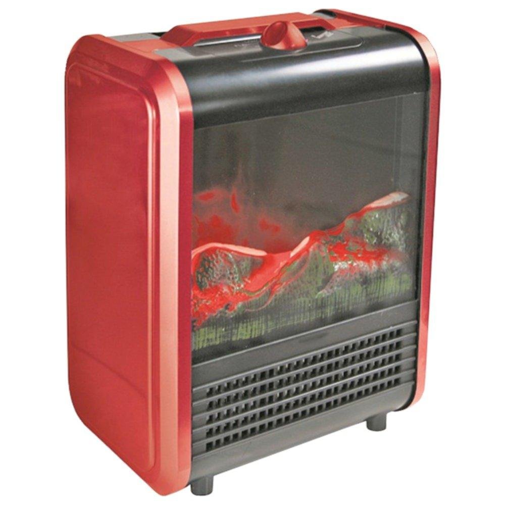 Mini Electric Fireplace Heater - COMFORT ZONE CZFP1 Portable Space Heater for Home, Office & Bedroom - Energy Efficient Indoor Heating Solution with Realistic Flame Effect