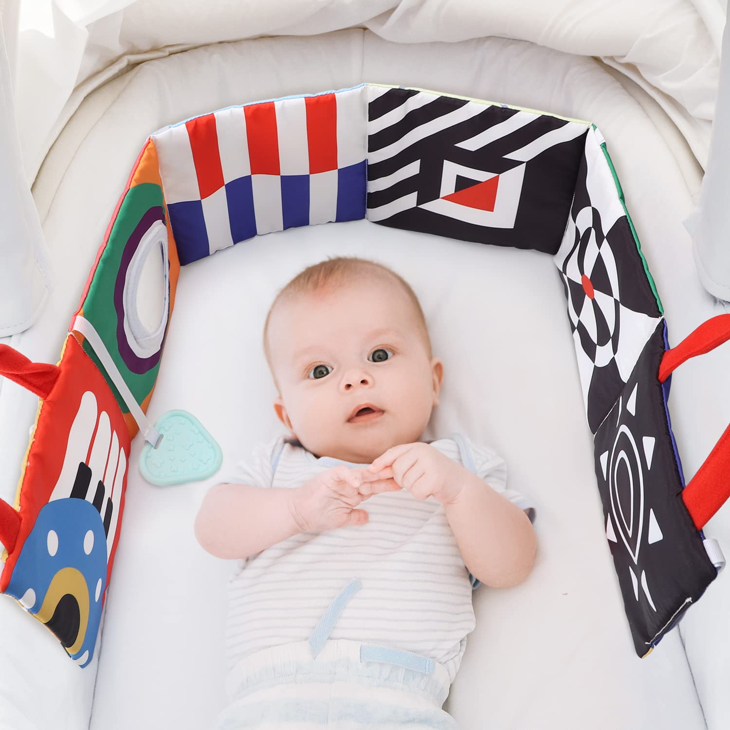 URMYWO Baby Tummy Time Toys with Mirror & Teether - Sensory Developmental Toys for 0-12 Months - Interactive Infant Shower Gift for Boys & Girls - Perfect for Easter Basket Stuffers & Early Learning Playtime