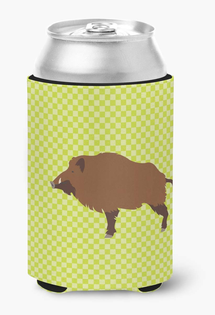 Wild Boar Pig Green Can & Bottle Hugger - Insulated Beverage Holder for Beer, Soda & Drinks - Perfect for BBQ, Parties & Outdoor Activities