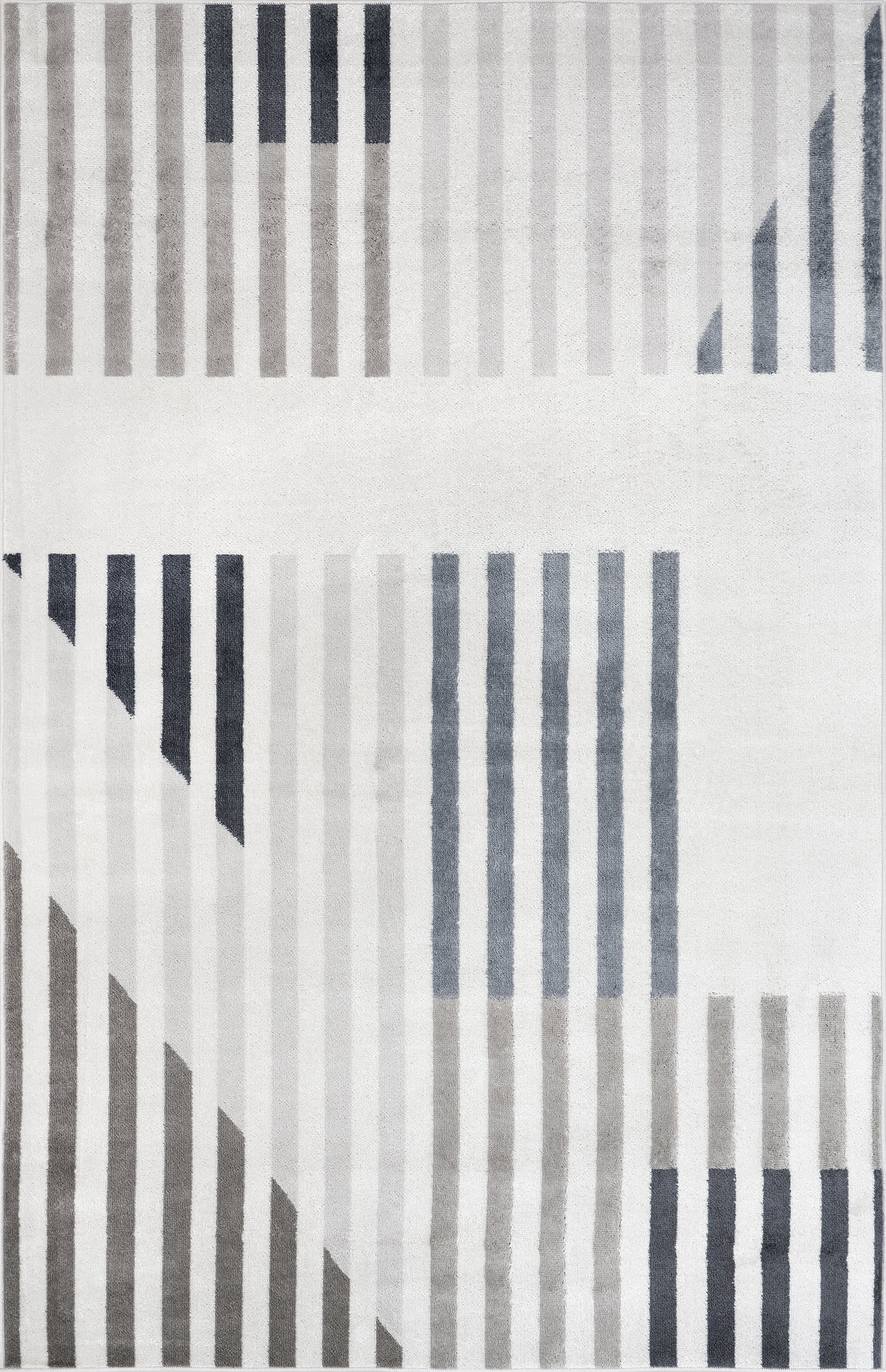 Adina Vintage Striped Area Rug - Light Grey Washable Runner | Perfect for Living Room, Bedroom & Entryway Decor