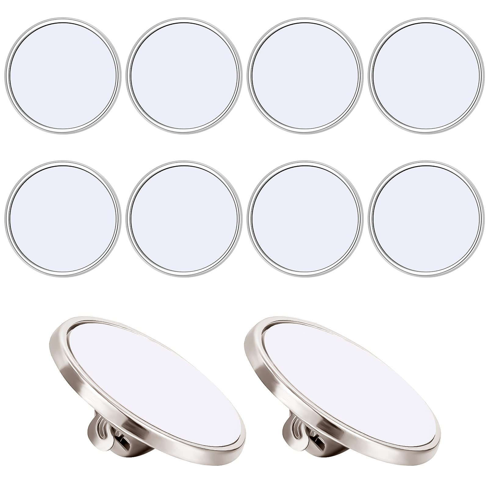 Hicarer 10 Pack Sublimation Blank Pins - DIY Button Badges with Silver Base for Crafts, School Projects & Custom Designs | Perfect for DIY Gifts, Events & Personalized Accessories