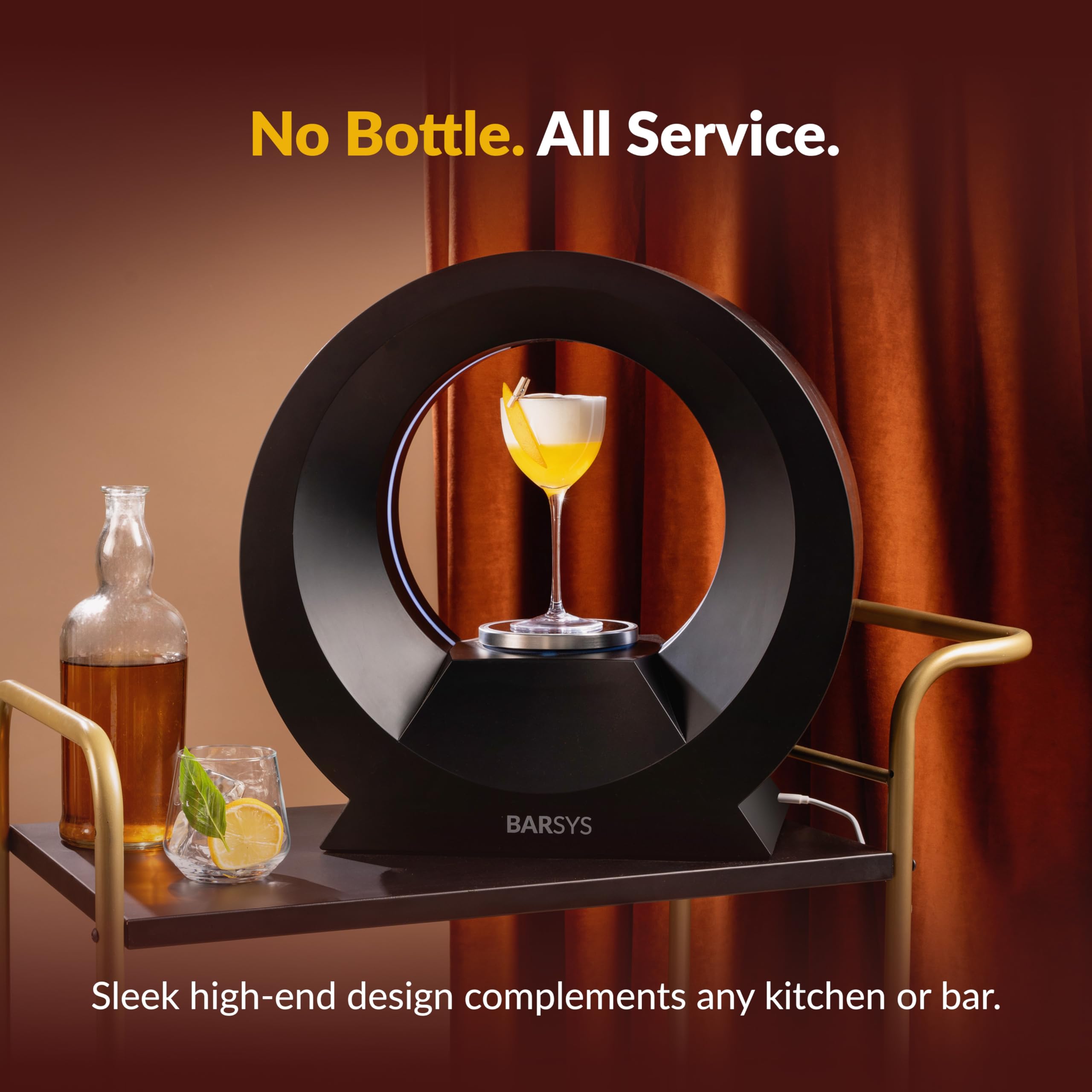 Barsys 360 Smart Cocktail Maker Machine - Automatic Home Bar Drink Mixer for Margaritas, Cocktails & Mocktails | App-Enabled Personalized Drink Mixing System (Black) | Perfect for Home Bars, Parties & Entertaining