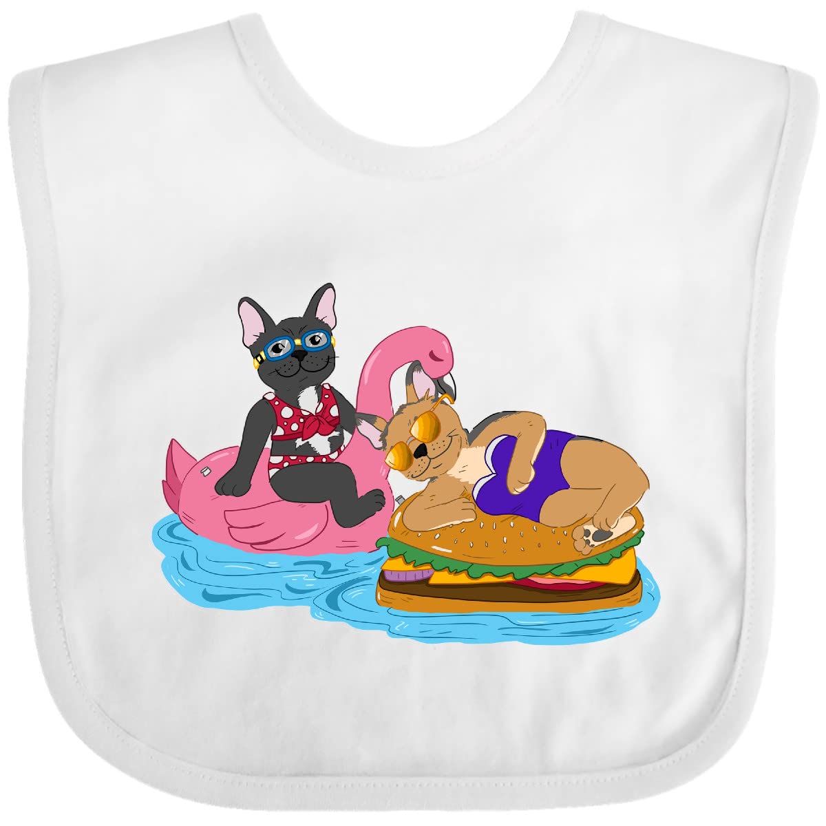 Inktastic Cute French Bulldog Pool Floaties & Baby Bibs - Fun Summer Pool Party Accessories for Kids & Infants