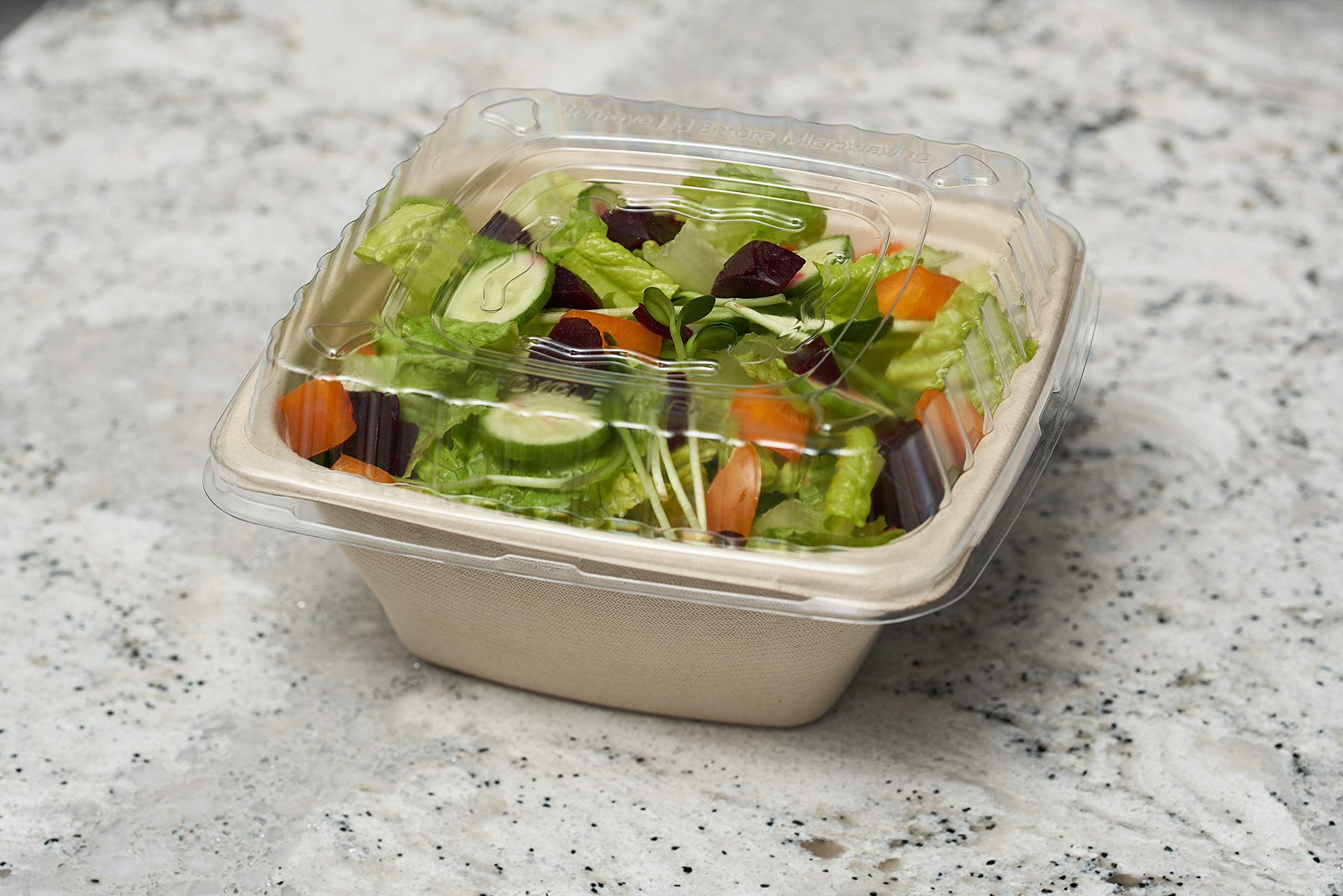 [200 Pack] 42oz Compostable Square Food Containers with Lids - Eco-Friendly Sugarcane Bagasse Bowls | Microwave Safe, BPA Free | Perfect for Meal Prep, Bento Boxes, Takeout & Catering | Biodegradable & Sustainable Alternative to Plastic