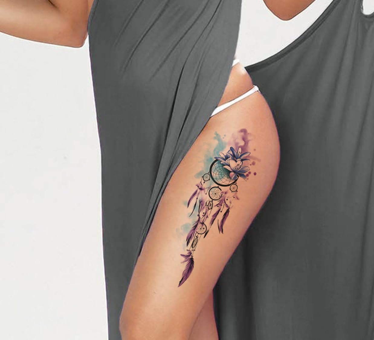 3D Temporary Tattoo Stickers for Men & Women - Waterproof Fake Tattoos with Flowers, Butterflies, Stars & Dark Desire Designs (21x15cm) | Perfect for Parties, Halloween, Cosplay & Honeymoon