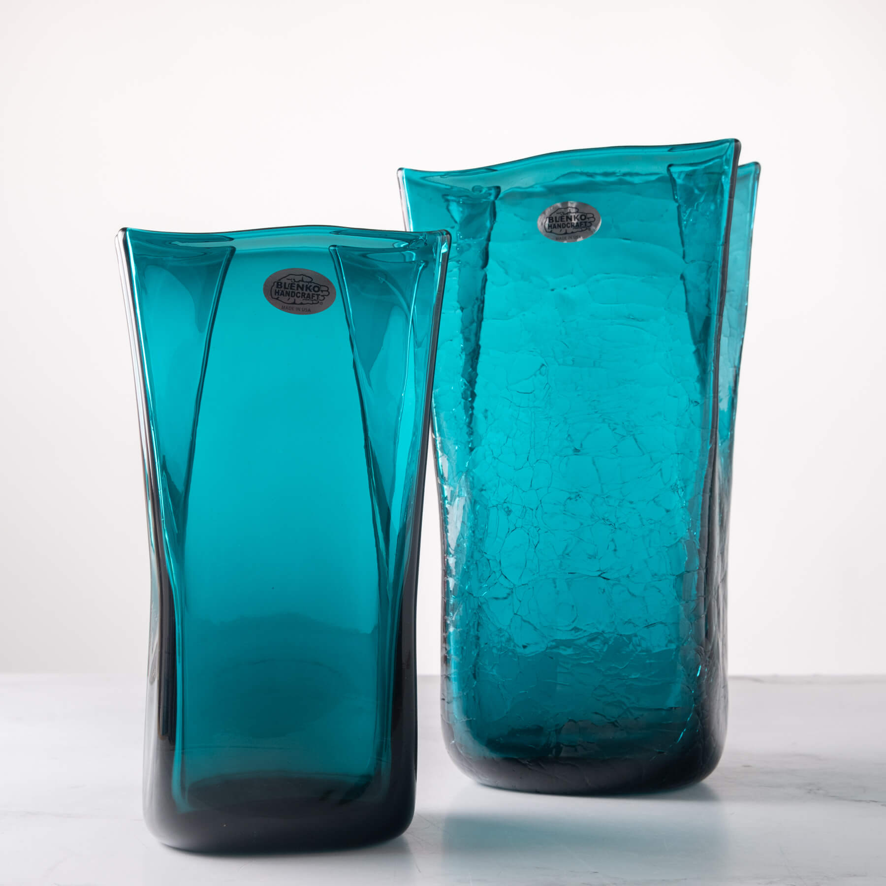 8813M Medium Paper Bag Vase in Cerulean Blue - Eco-Friendly Home Decor for Living Room, Wedding Centerpiece & Boho Style Decorations