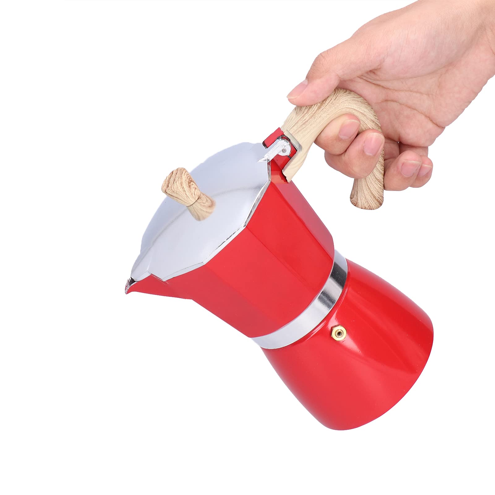 Stovetop Espresso Maker 300ML - Portable Moka Pot with Heat Insulation Handle for Home & Camping
