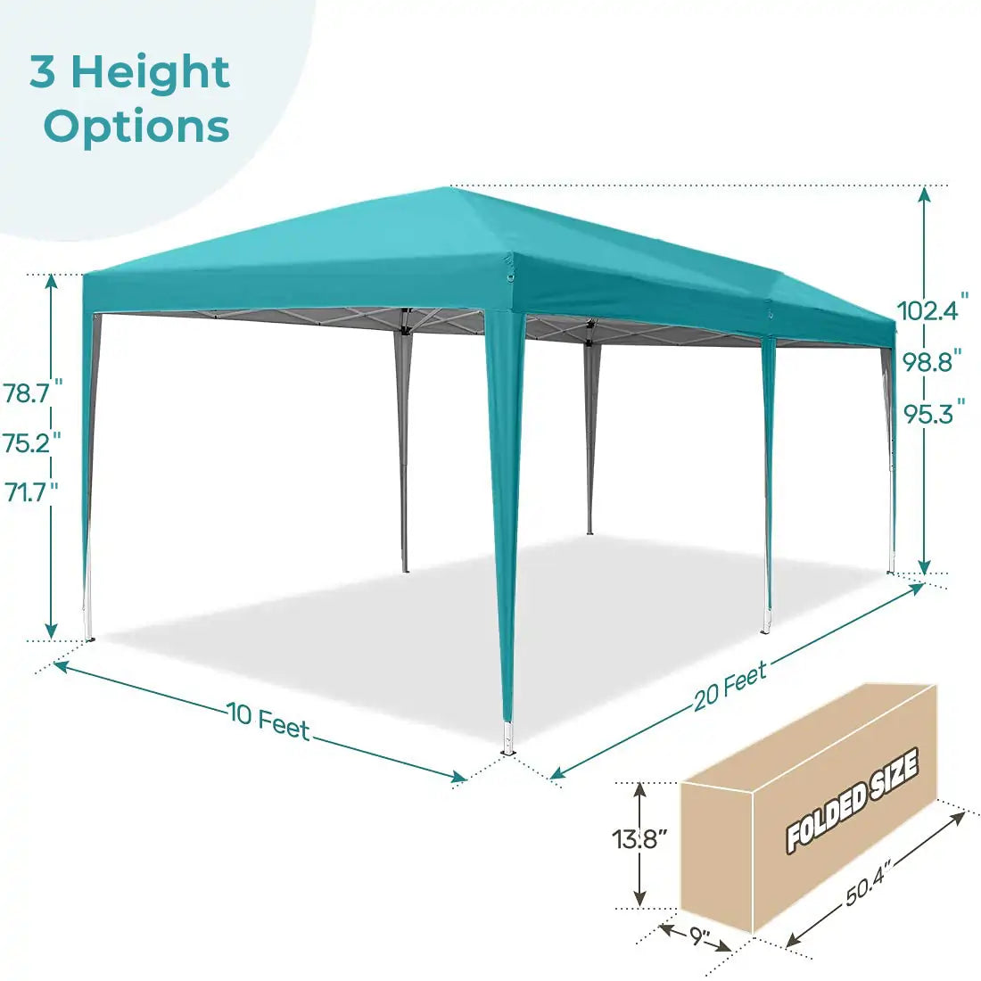 10'x20' EZ Pop Up Canopy Tent - Instant Shelter for Outdoor Events, Parties, Camping & Beach - Waterproof & UV Protection