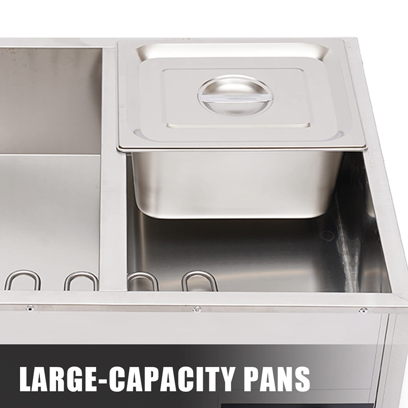 Premium Stainless Steel Commercial Food Warmer - 4-Pot Bain Marie Buffet Warmer with Steam Table | Ideal for Restaurants, Catering & Buffet Service