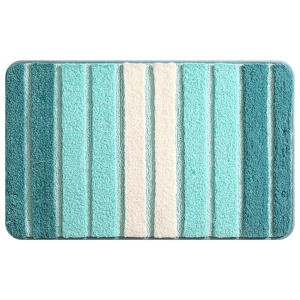 Non-Slip Absorbent Bathroom Rug - Soft Stripe Bath Mat 16