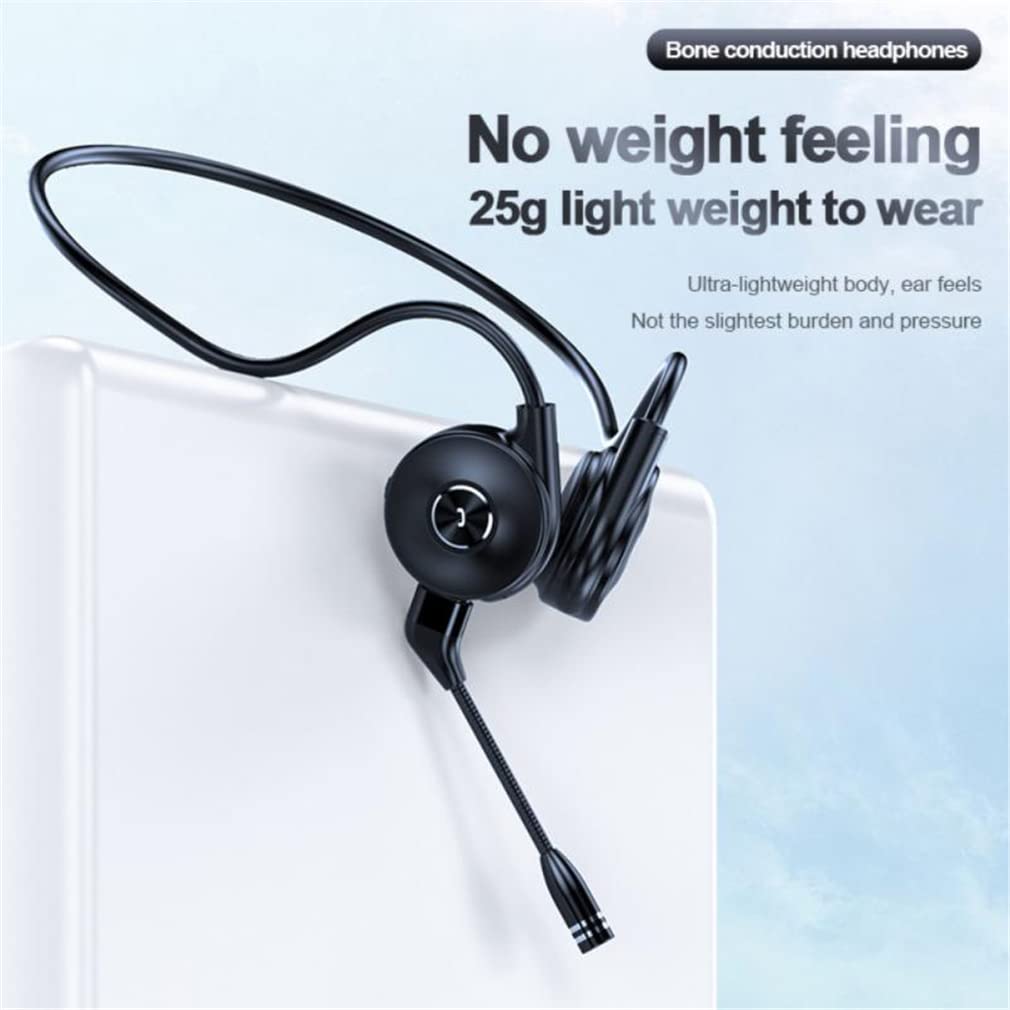 **Wireless Bone Conduction Headphones Bluetooth 5.0 - Open-Ear Stereo Headset with Noise-Canceling Mic for Running, Hiking, Gaming & Office Calls (Blue) – Perfect for Workouts, Travel & Remote Work**